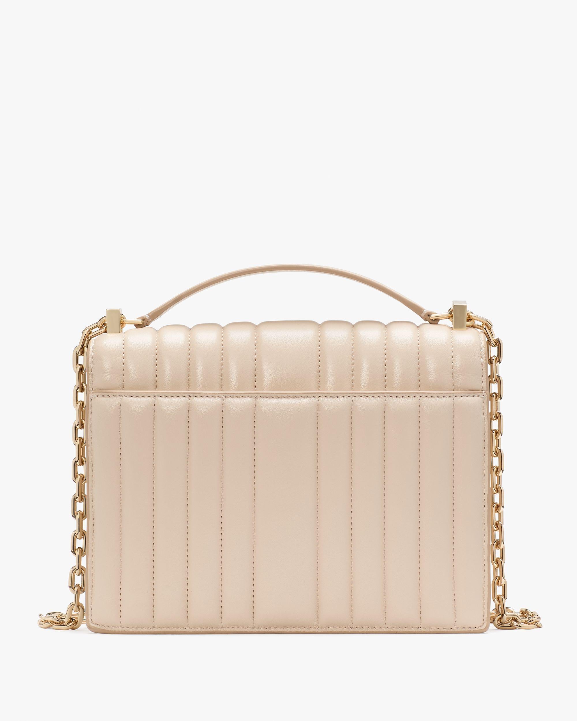 KI561-Deco Quilted Chain Shoulder Bag-Milk Glass