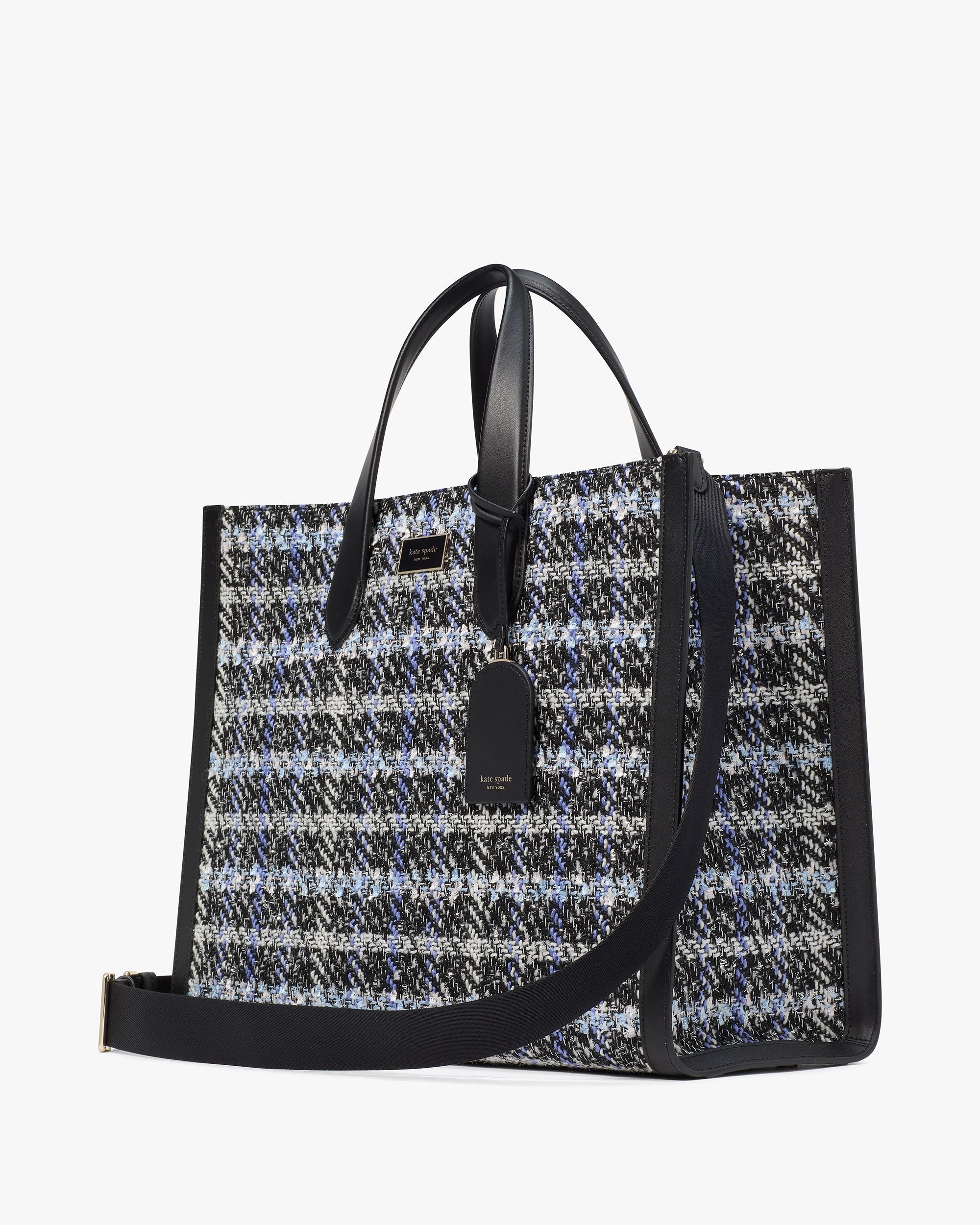 manhattan plaid tweed large tote