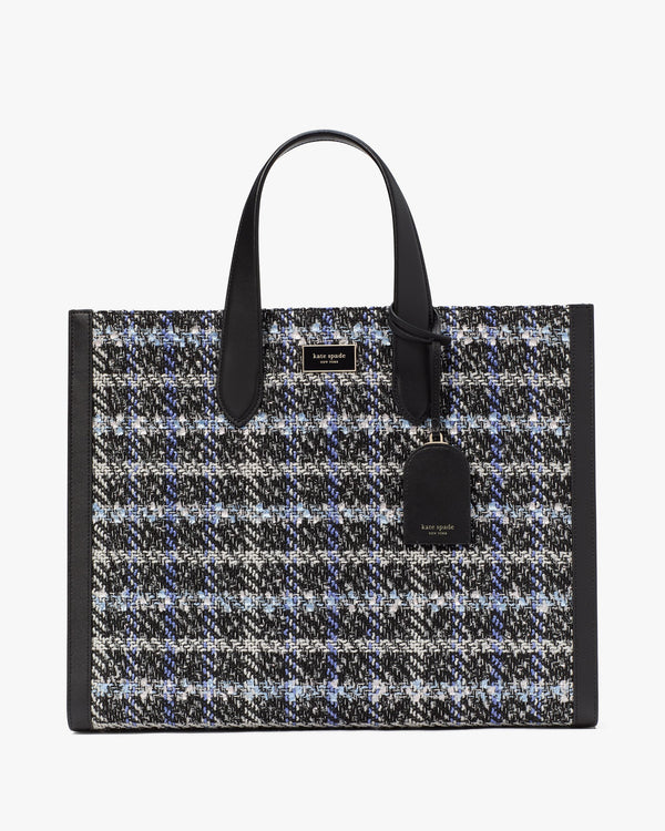 manhattan plaid tweed large tote