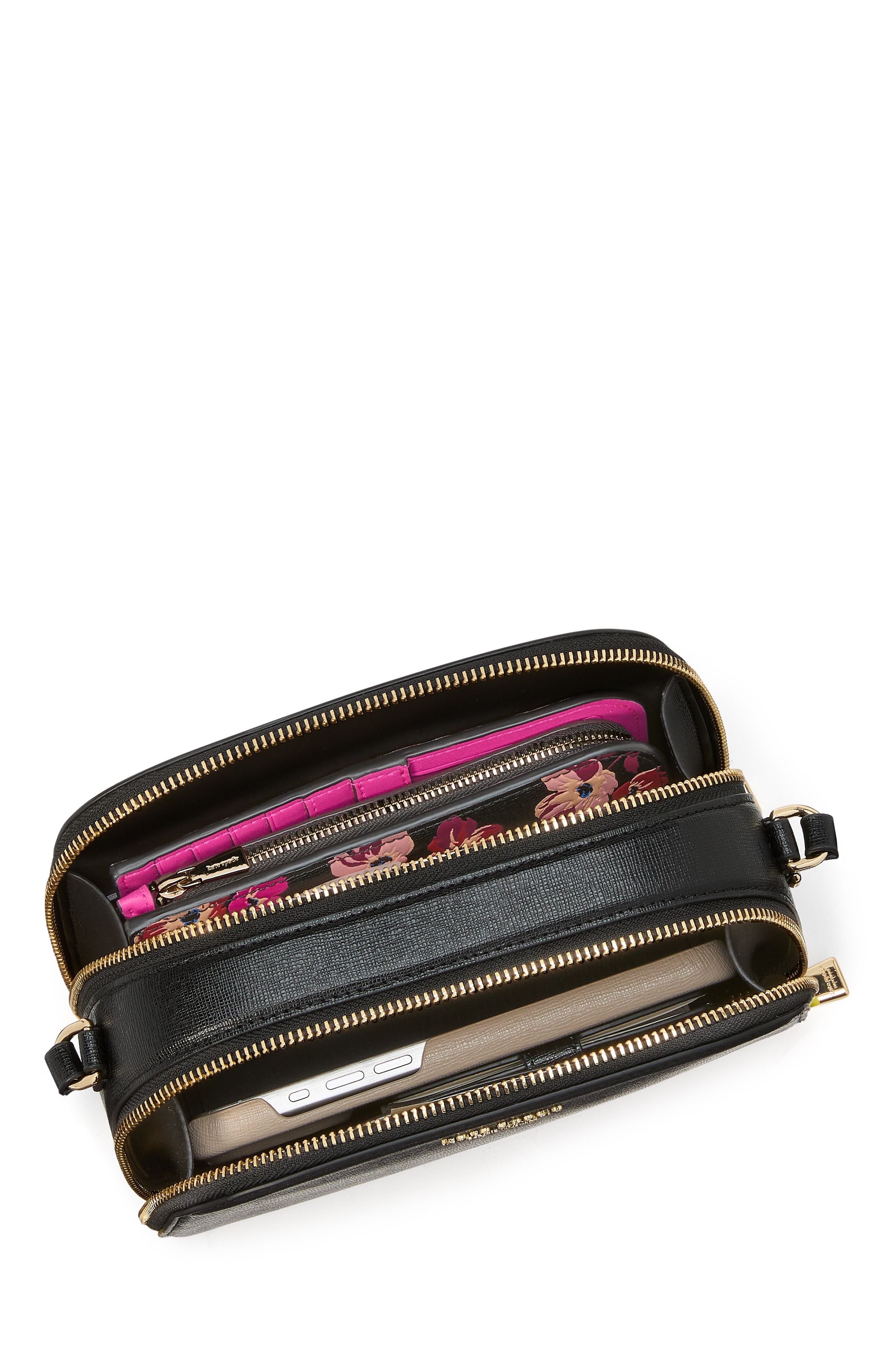 devin double zip dome crossbody