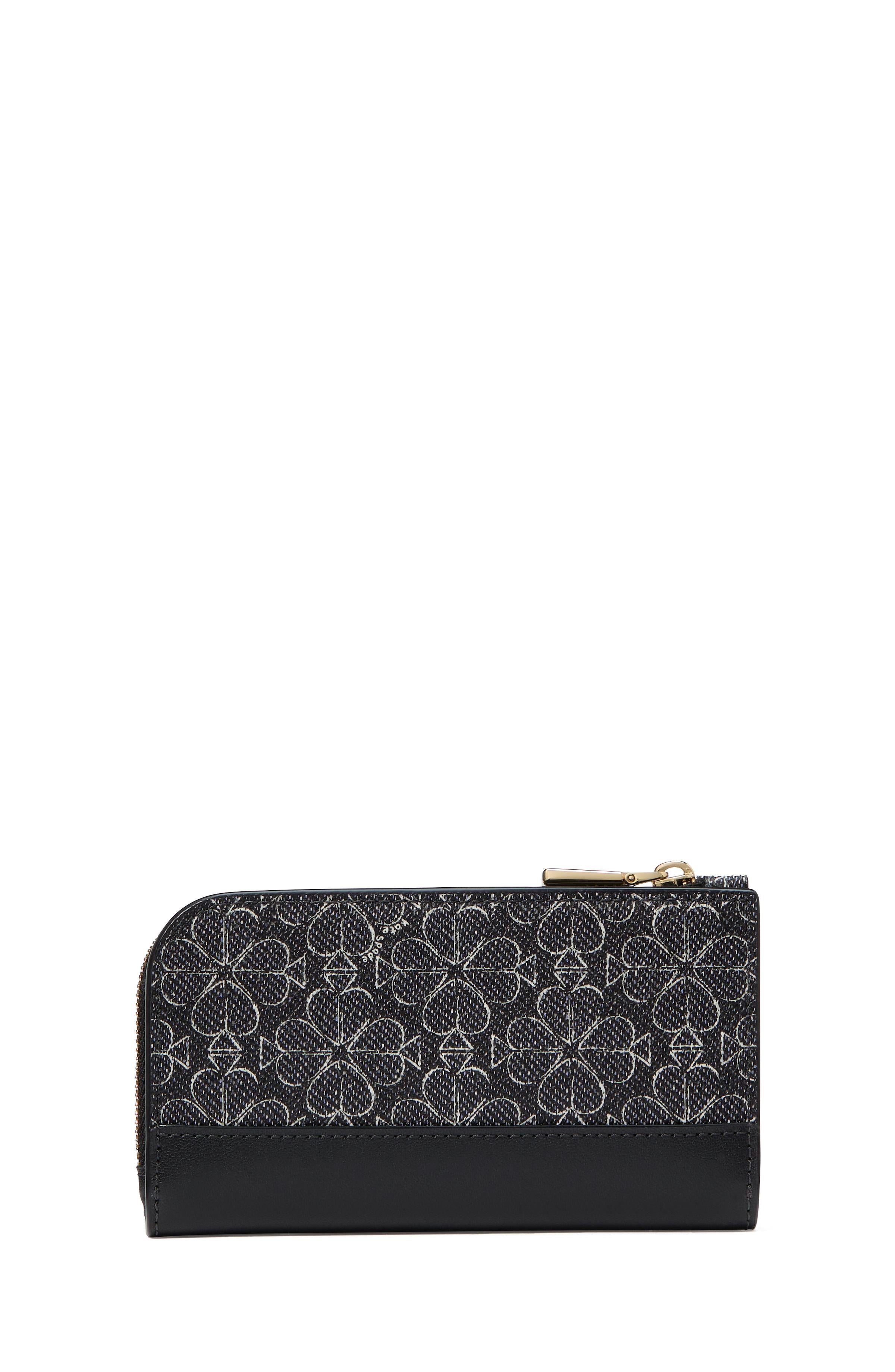 spade flower small slim bifold wallet