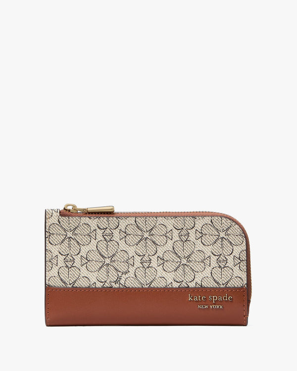 spade flower small slim bifold wallet