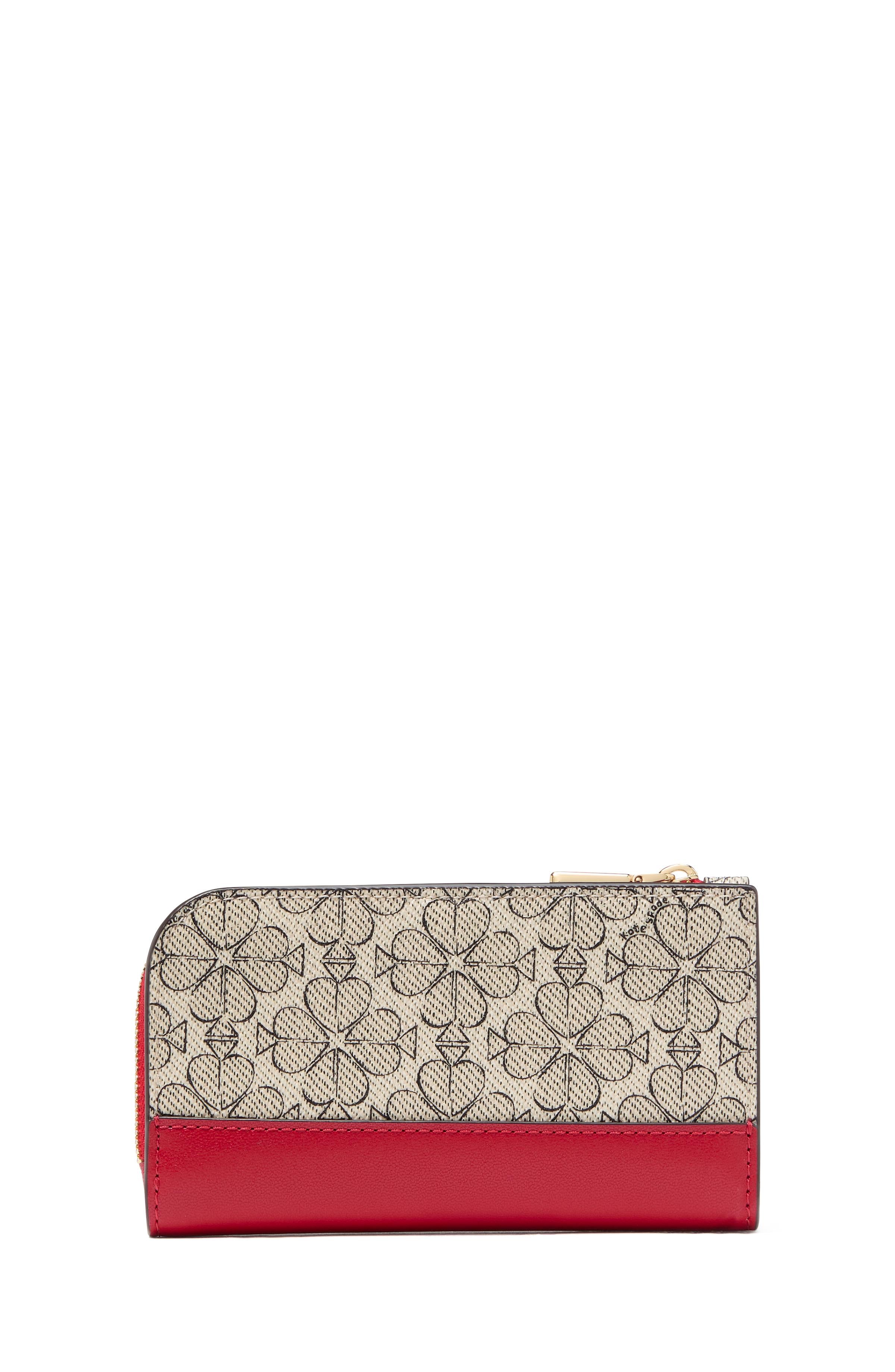 KI676-Spade Flower Small Slim Bifold Wallet-Cherry Rouge Multi