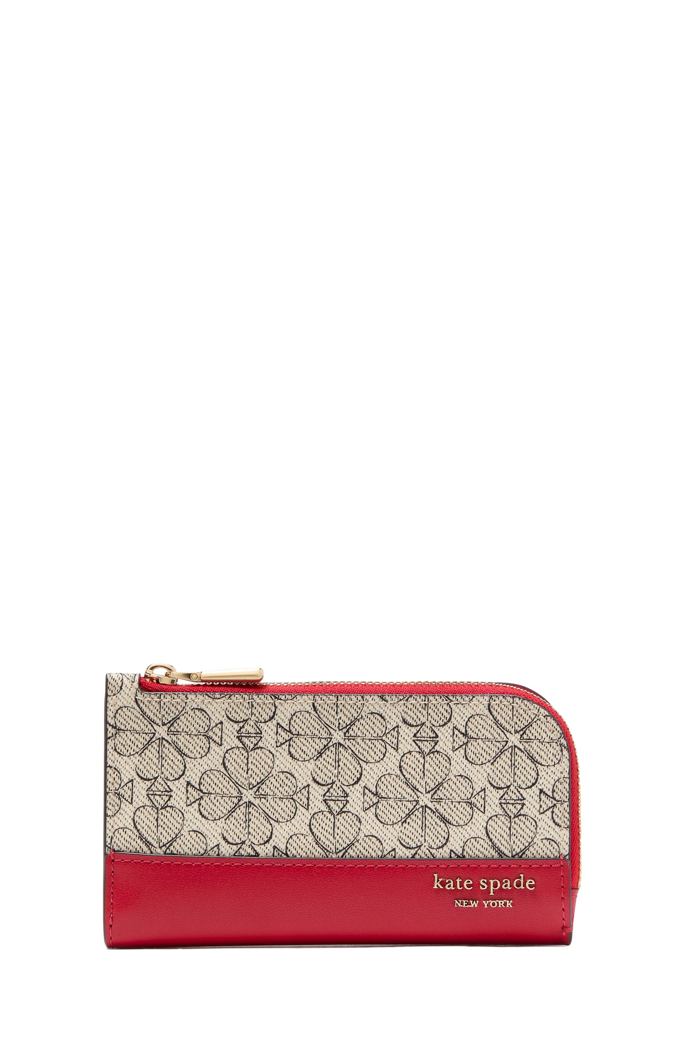 KI676-Spade Flower Small Slim Bifold Wallet-Cherry Rouge Multi