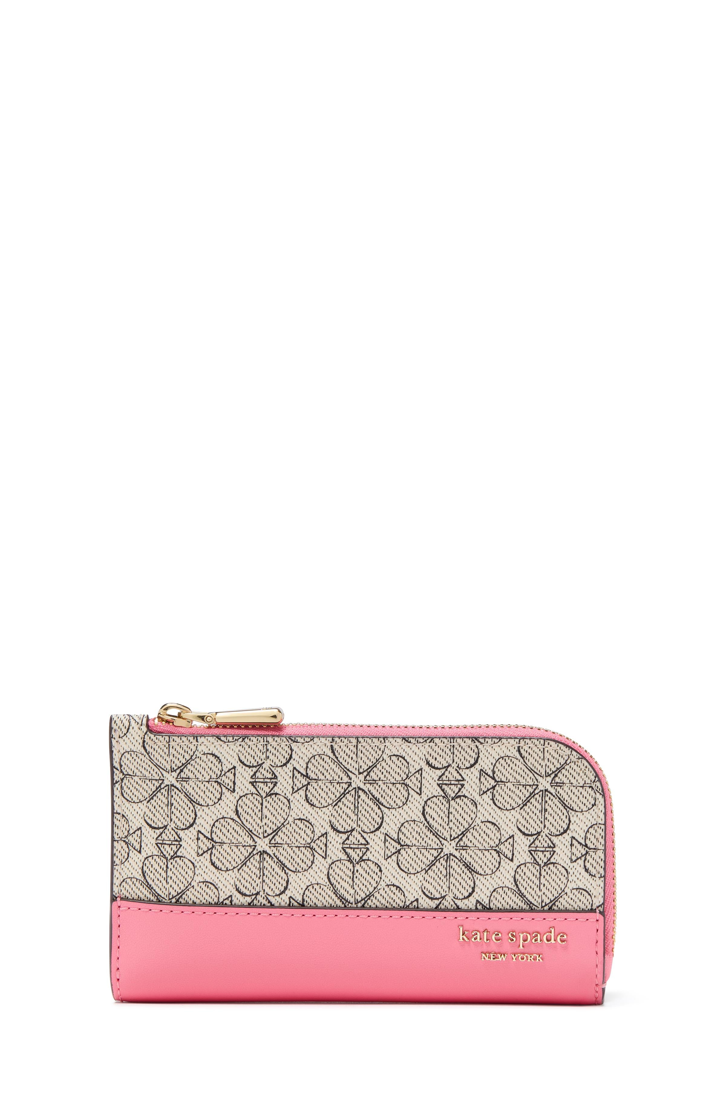 spade flower small slim bifold wallet