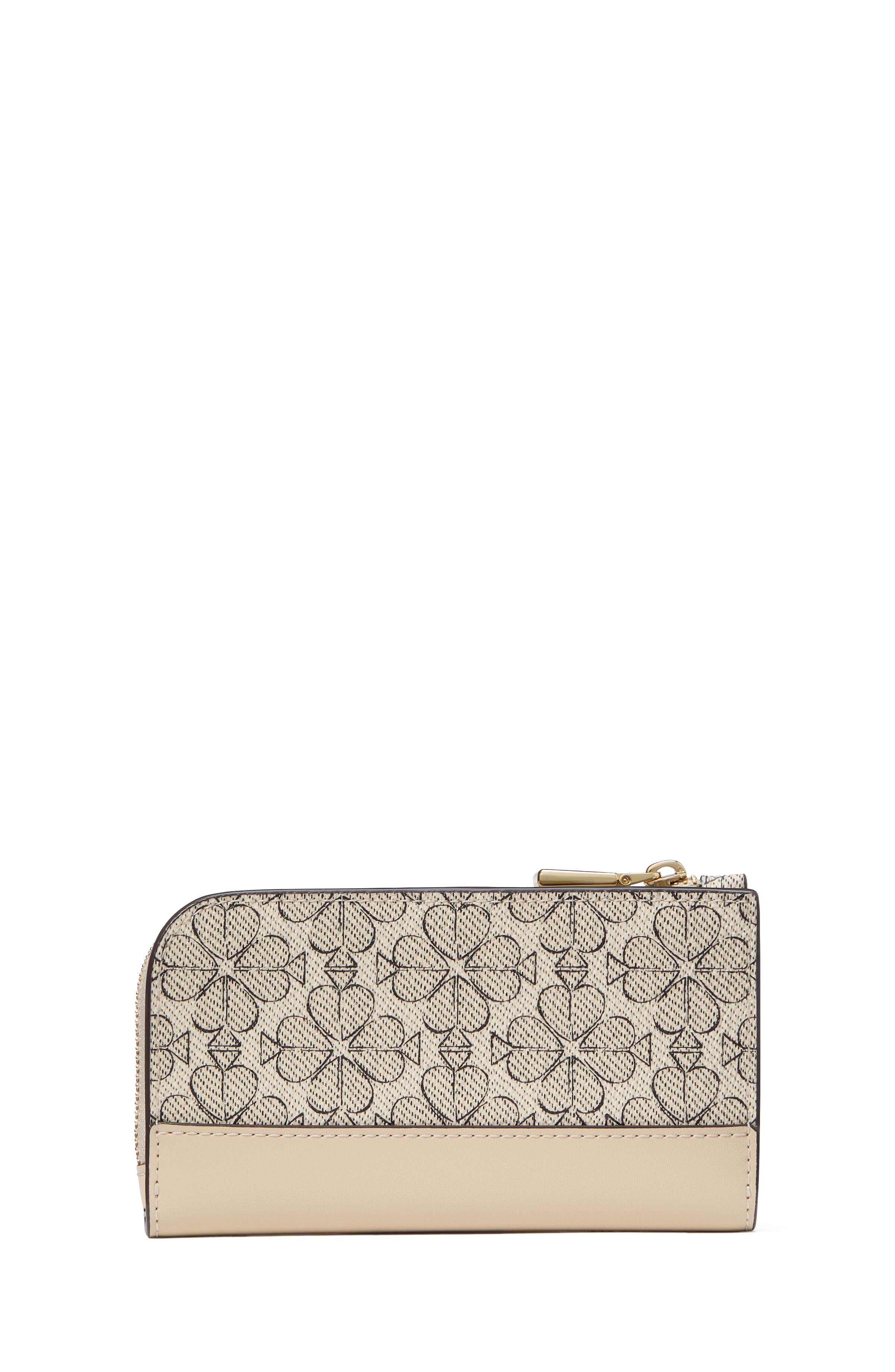 KI676-Spade Flower Small Slim Bifold Wallet-Neutral Multi