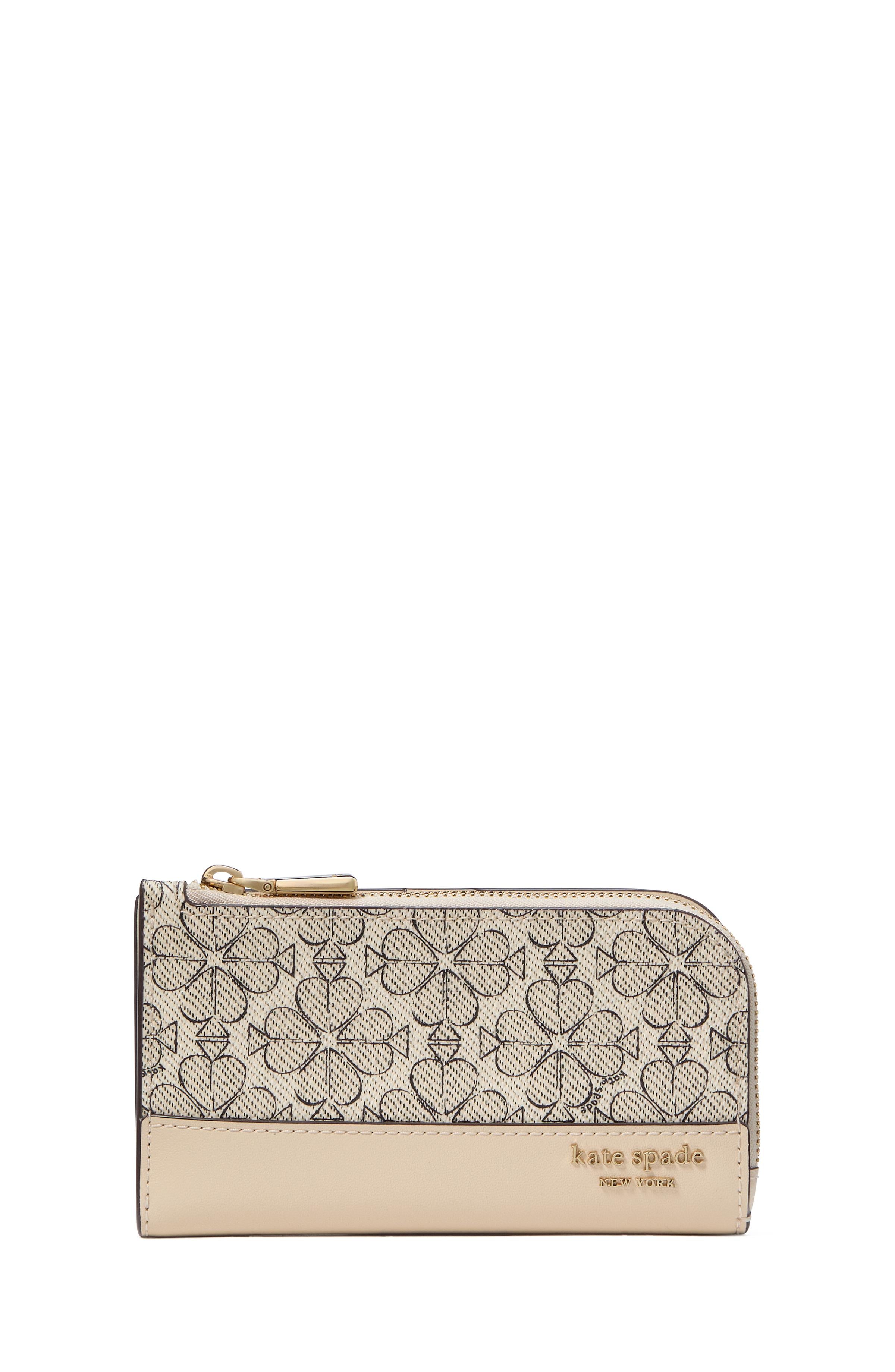 KI676-Spade Flower Small Slim Bifold Wallet-Neutral Multi