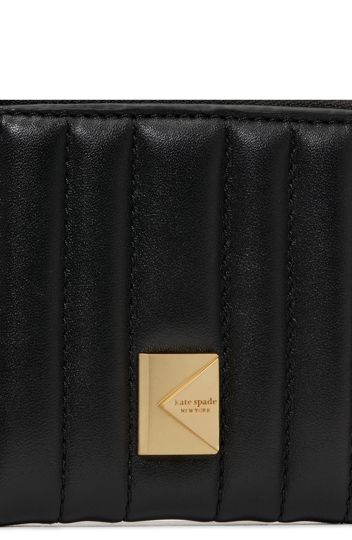 KI758-Deco Quilted Coin Card Case Wristlet-Black