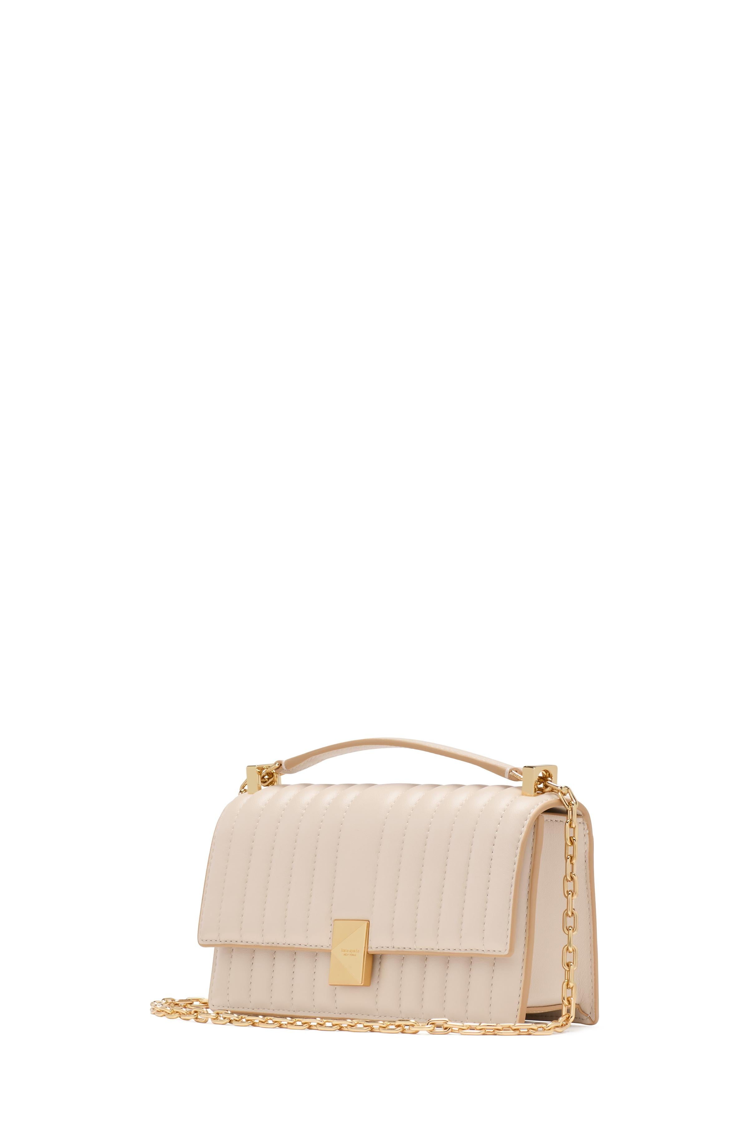 KI763-Deco Quilted Mini Flap Chain Crossbody-Milk Glass