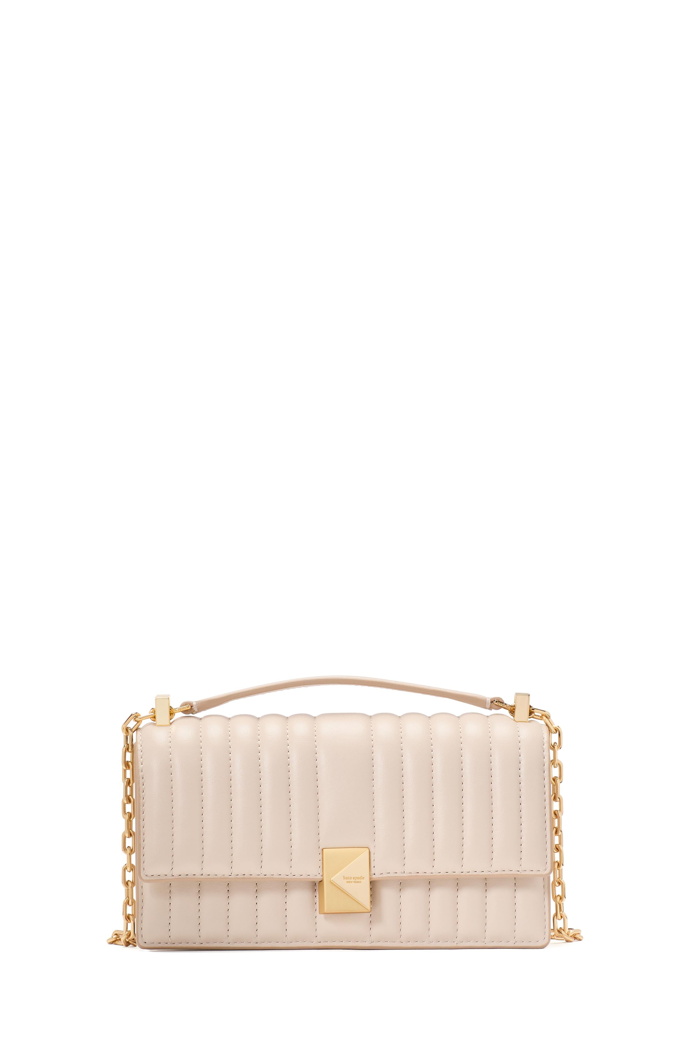 KI763-Deco Quilted Mini Flap Chain Crossbody-Milk Glass