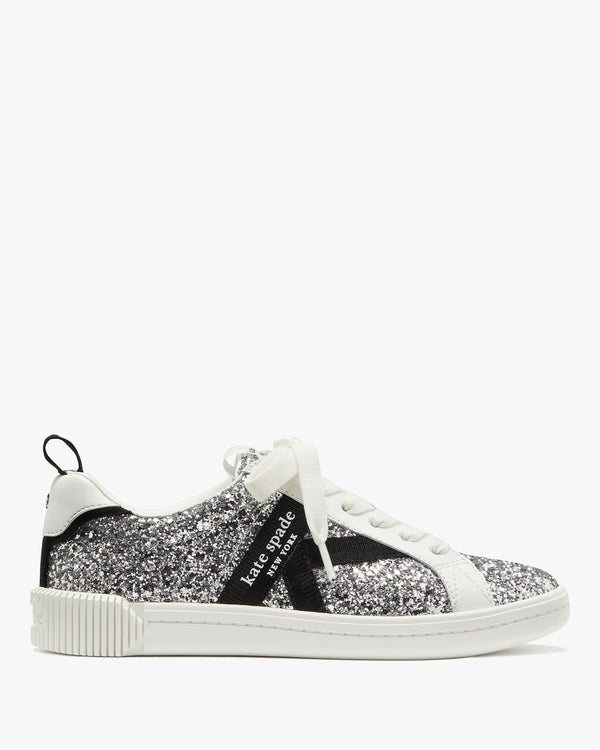 k as in kate glitter court sneakers