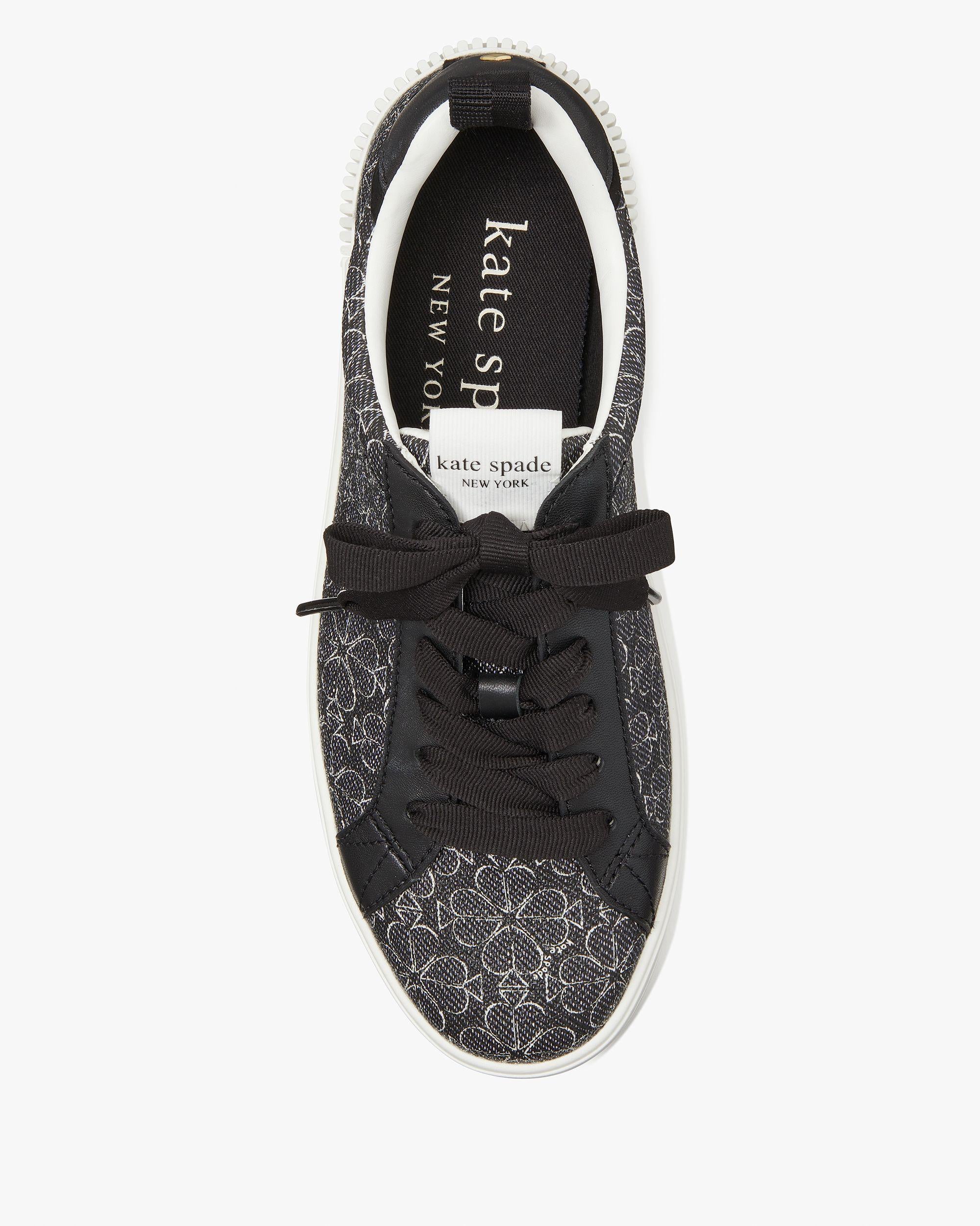 KJ187-Spade Flower Sneakers-Black Multi