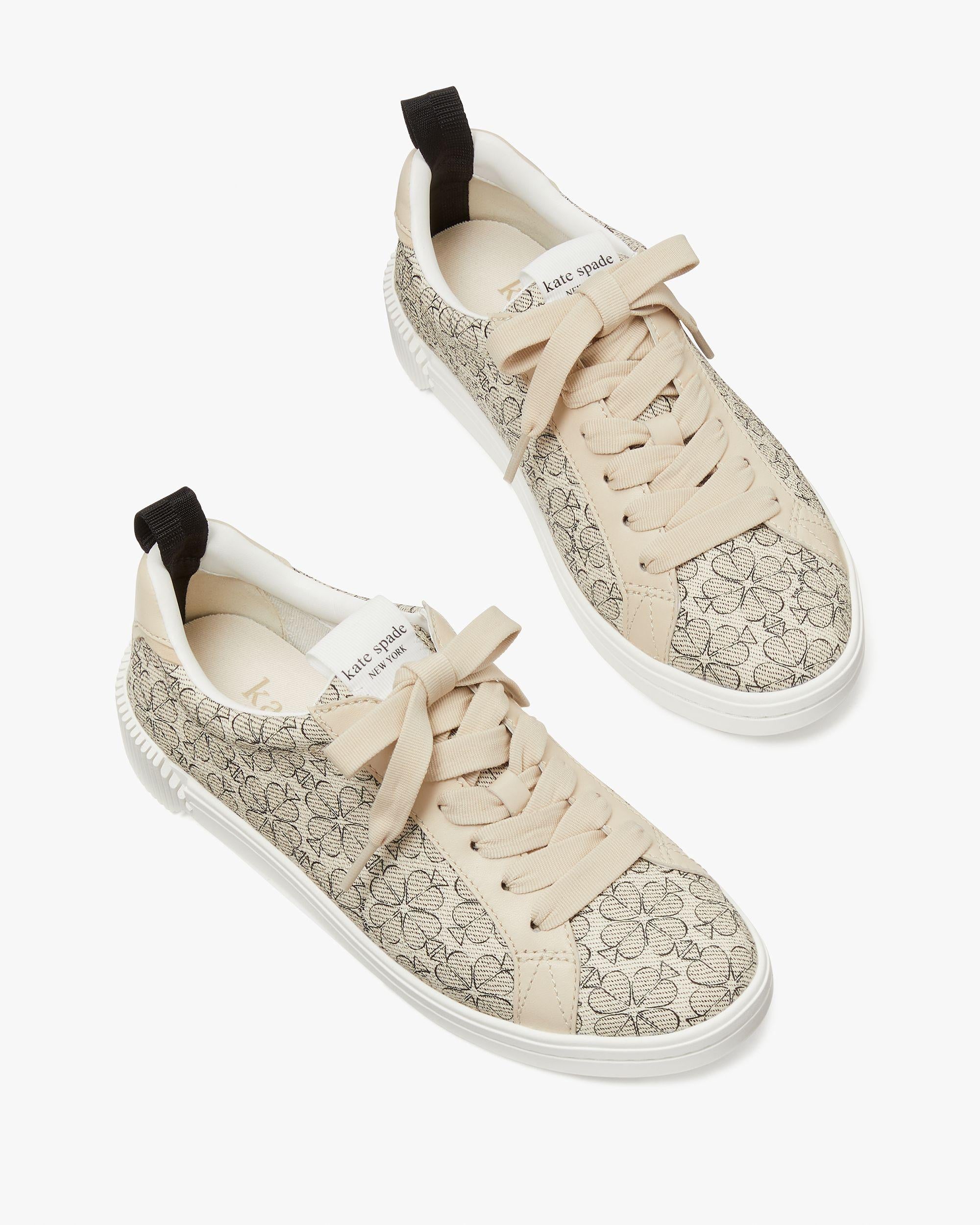 KJ187-Spade Flower Sneakers-Neutral Multi