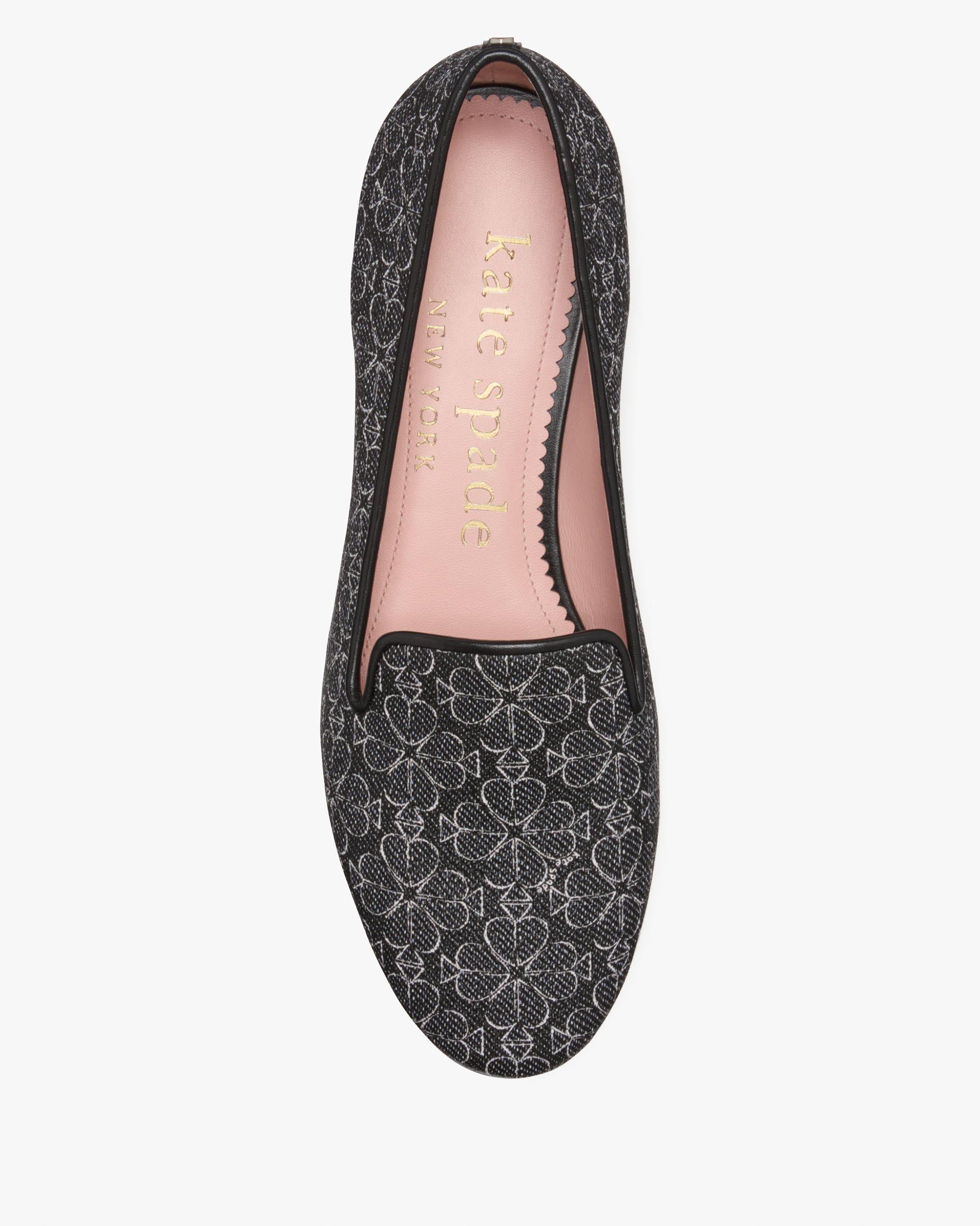 KJ189-Spade Flower Lounge Loafers-Black Multi