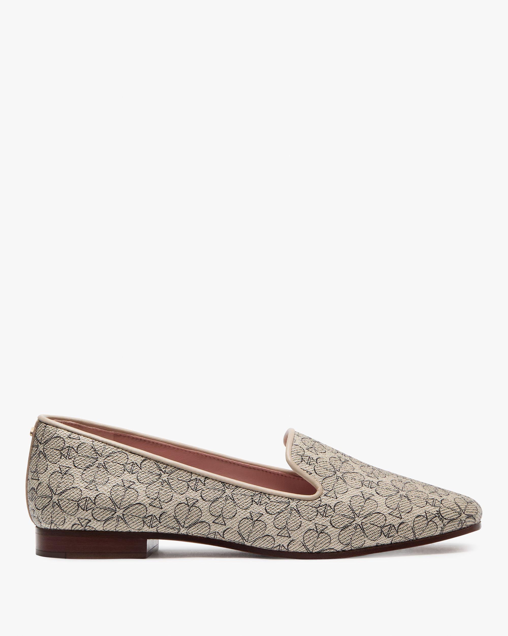 KJ189-Spade Flower Lounge Loafers-Neutral Multi