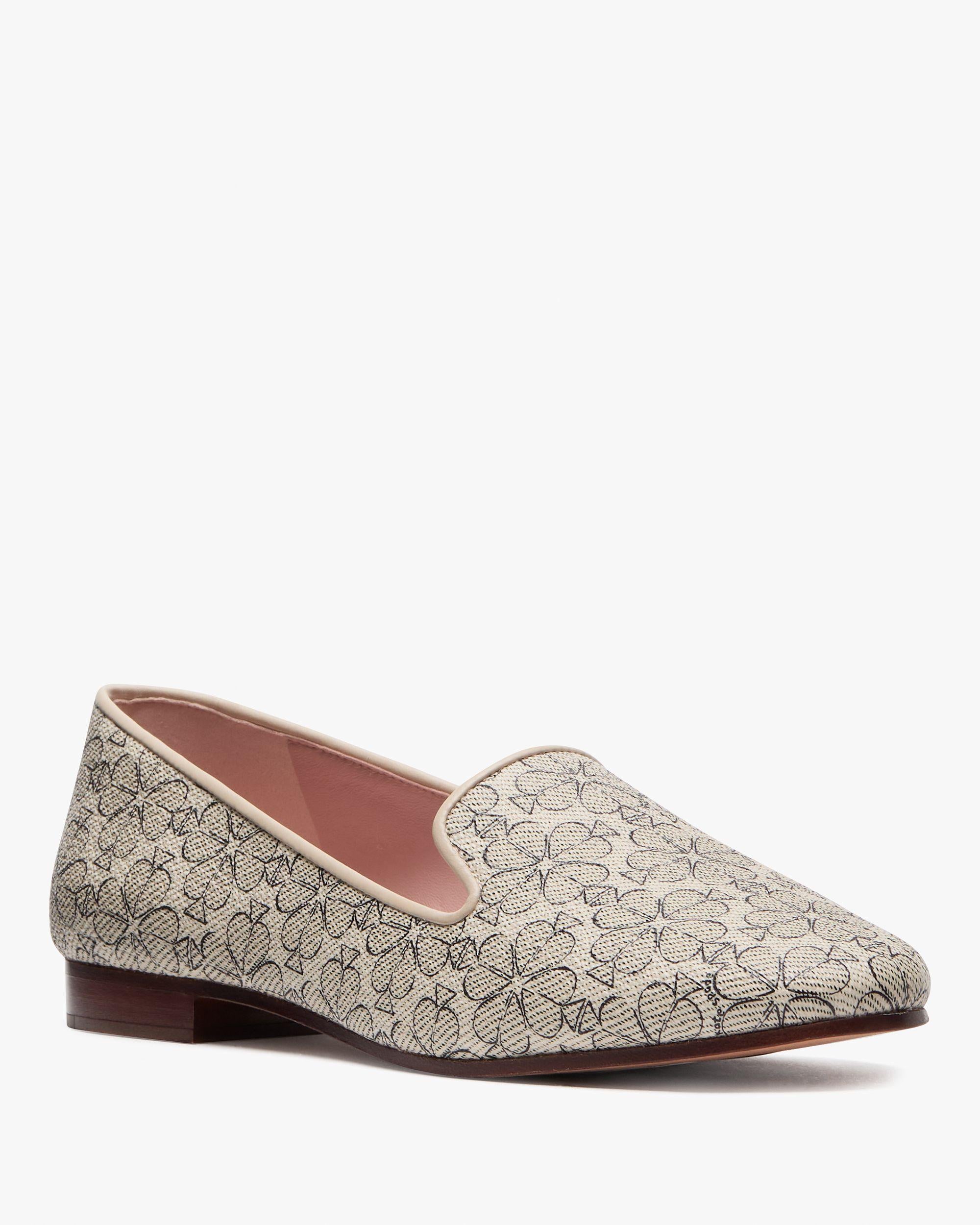 KJ189-Spade Flower Lounge Loafers-Neutral Multi