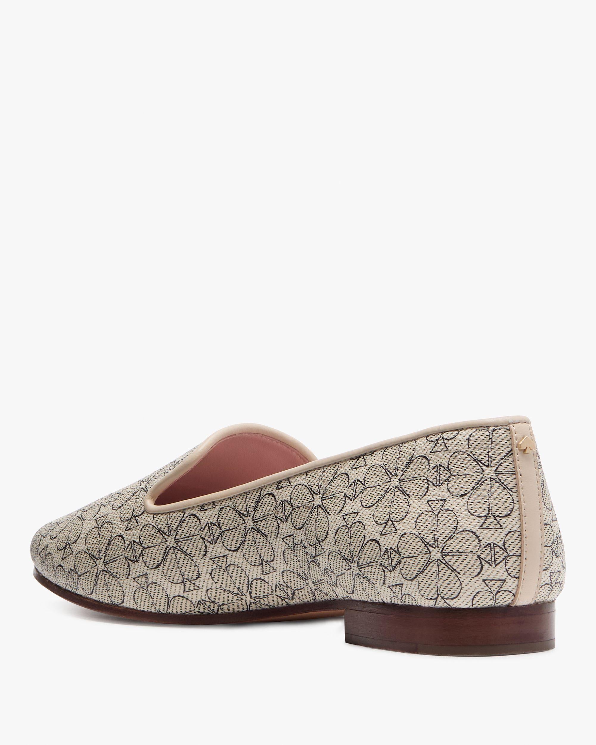 KJ189-Spade Flower Lounge Loafers-Neutral Multi