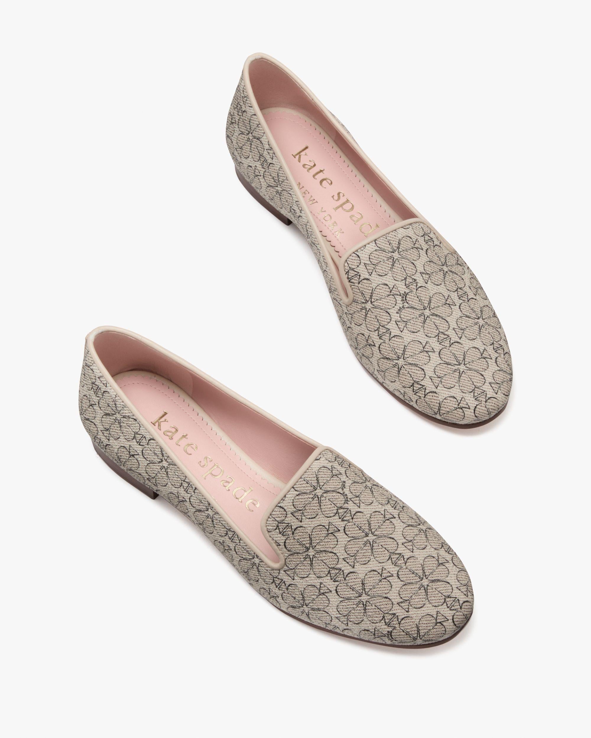 KJ189-Spade Flower Lounge Loafers-Neutral Multi