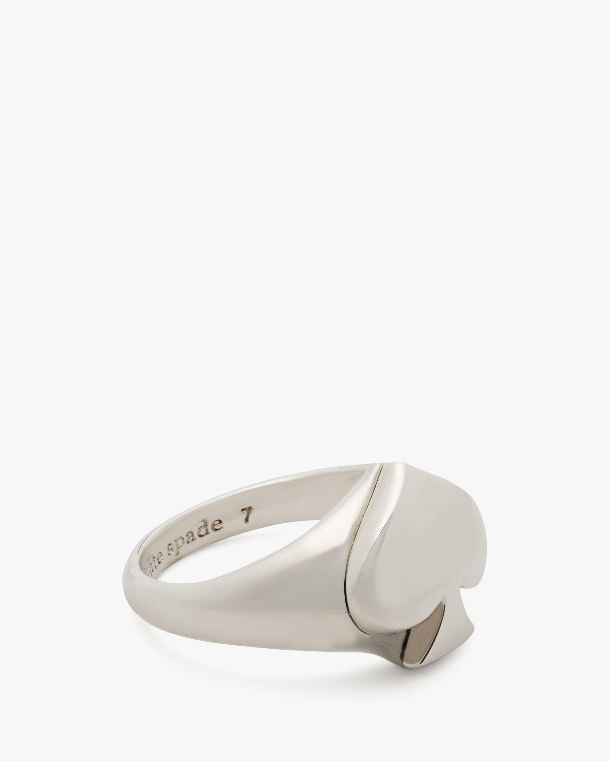 KJ235-So Spade Signet Ring-Silver