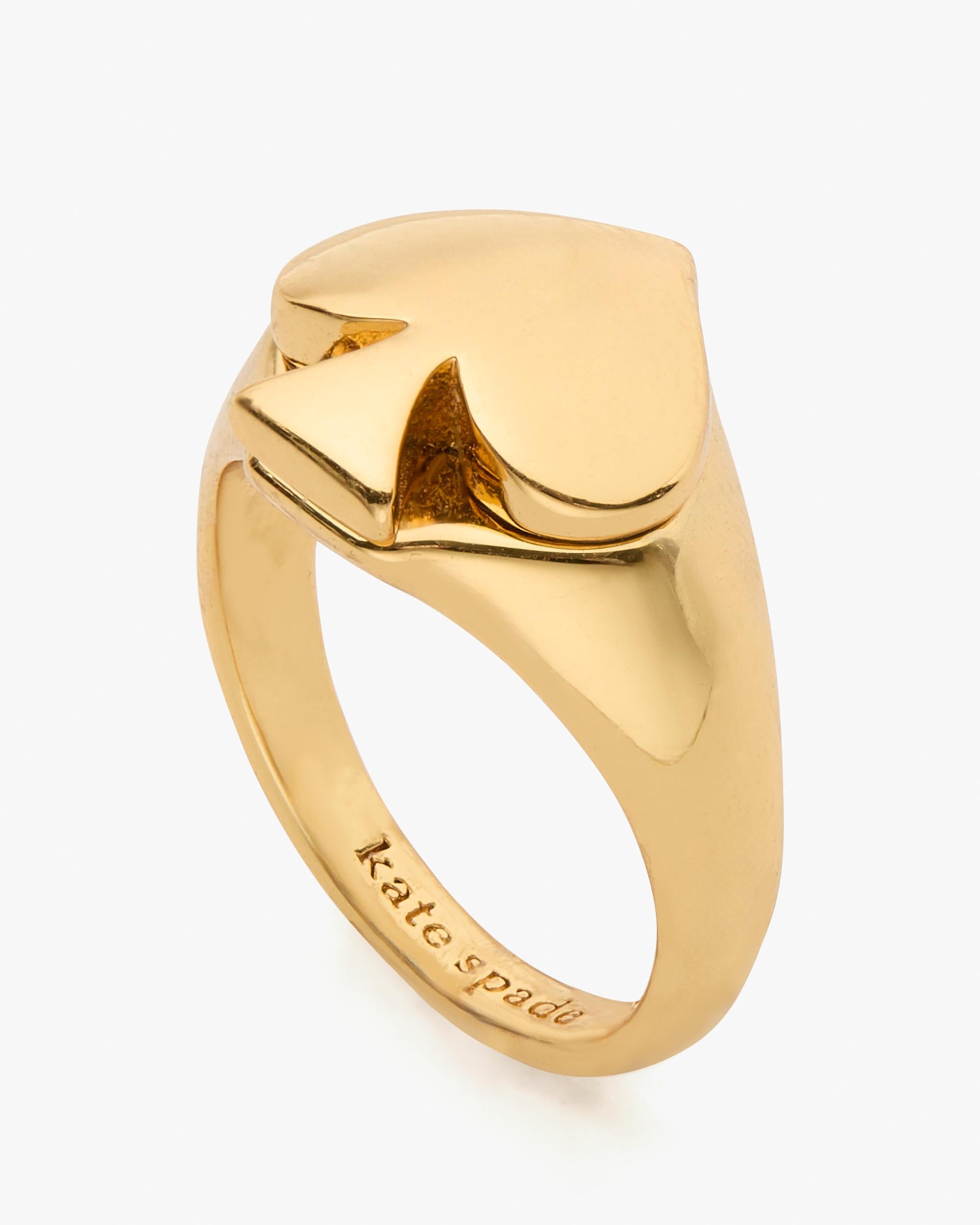 KJ237-So Spade Signet Ring-Gold