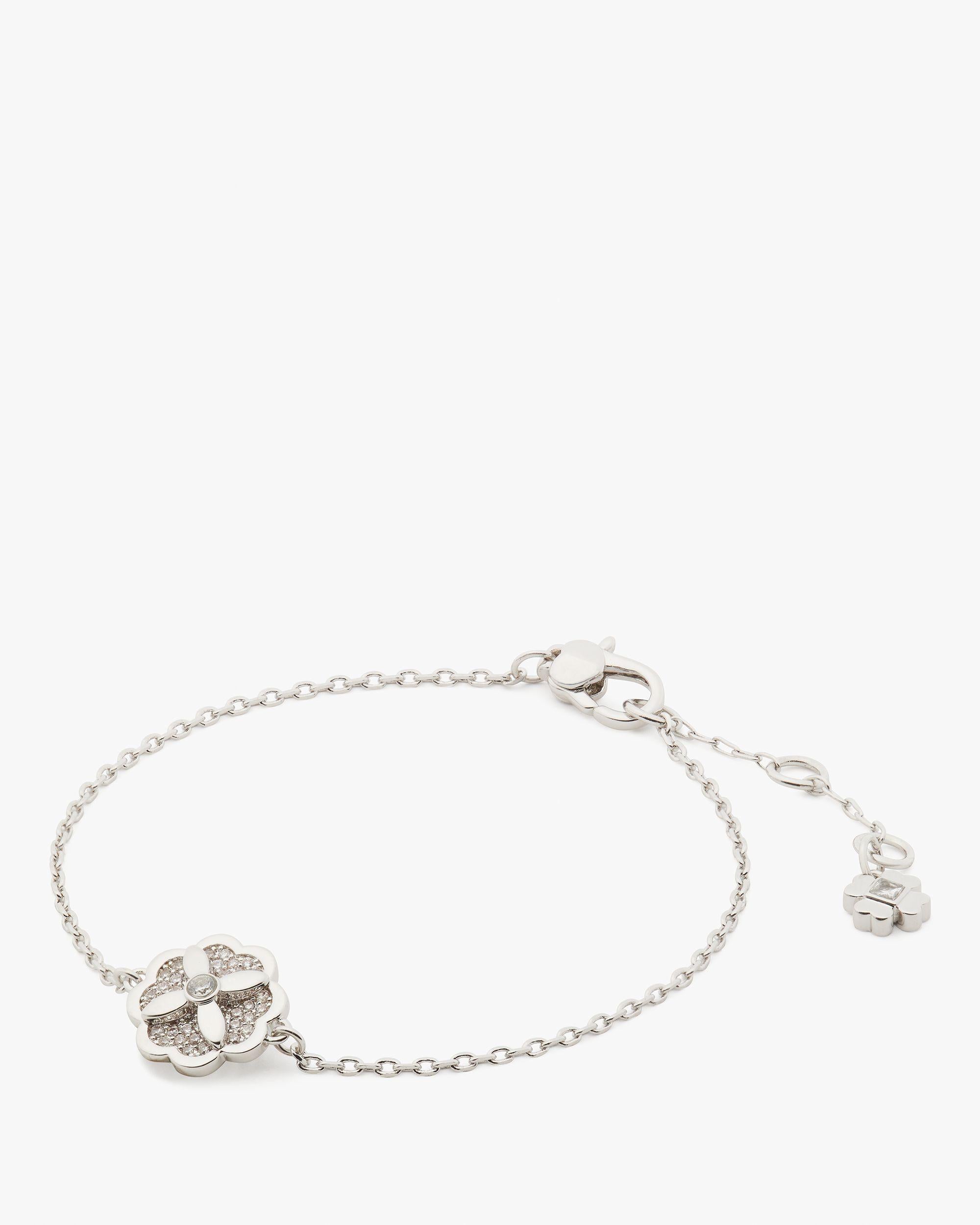 KJ302-Heritage Bloom Bracelet-Clear/Silver