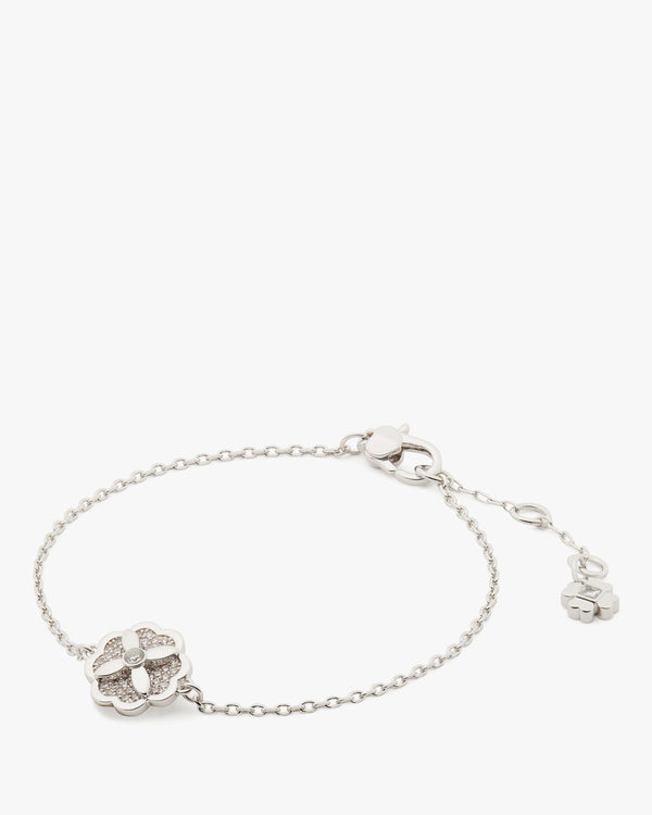 KJ302-Heritage Bloom Bracelet-Clear/Silver