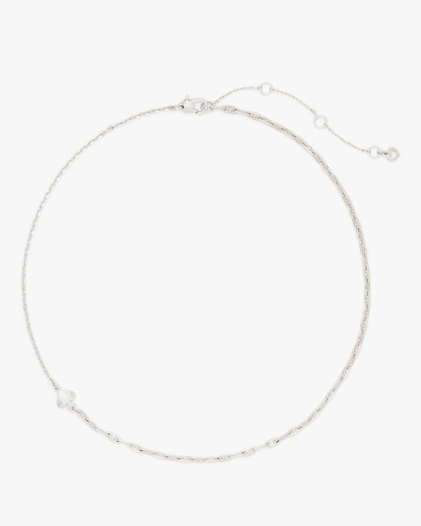 KJ313-So Spade Necklace-Silver