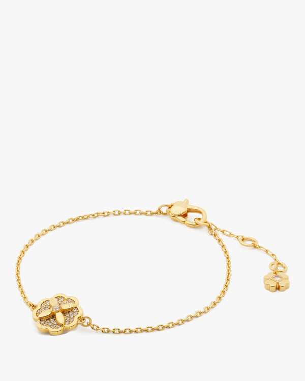 KJ316-Heritage Bloom Bracelet-Clear/Gold