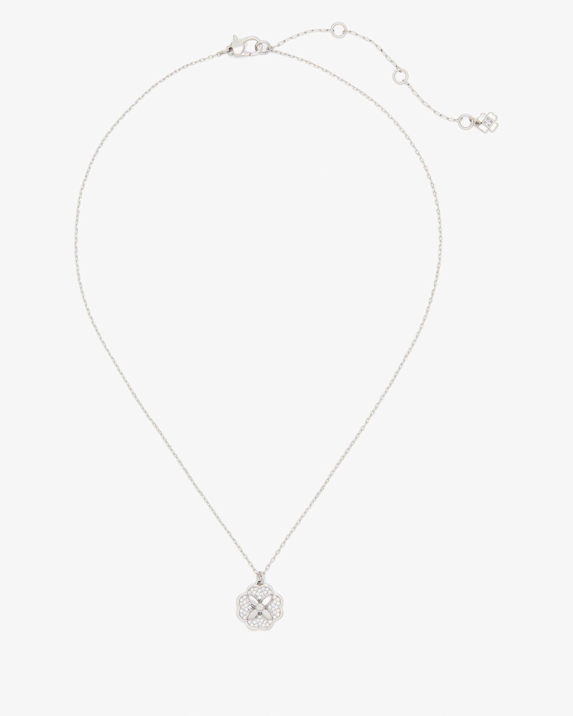 KJ325-Heritage Bloom Mini Pendant-Clear/Silver