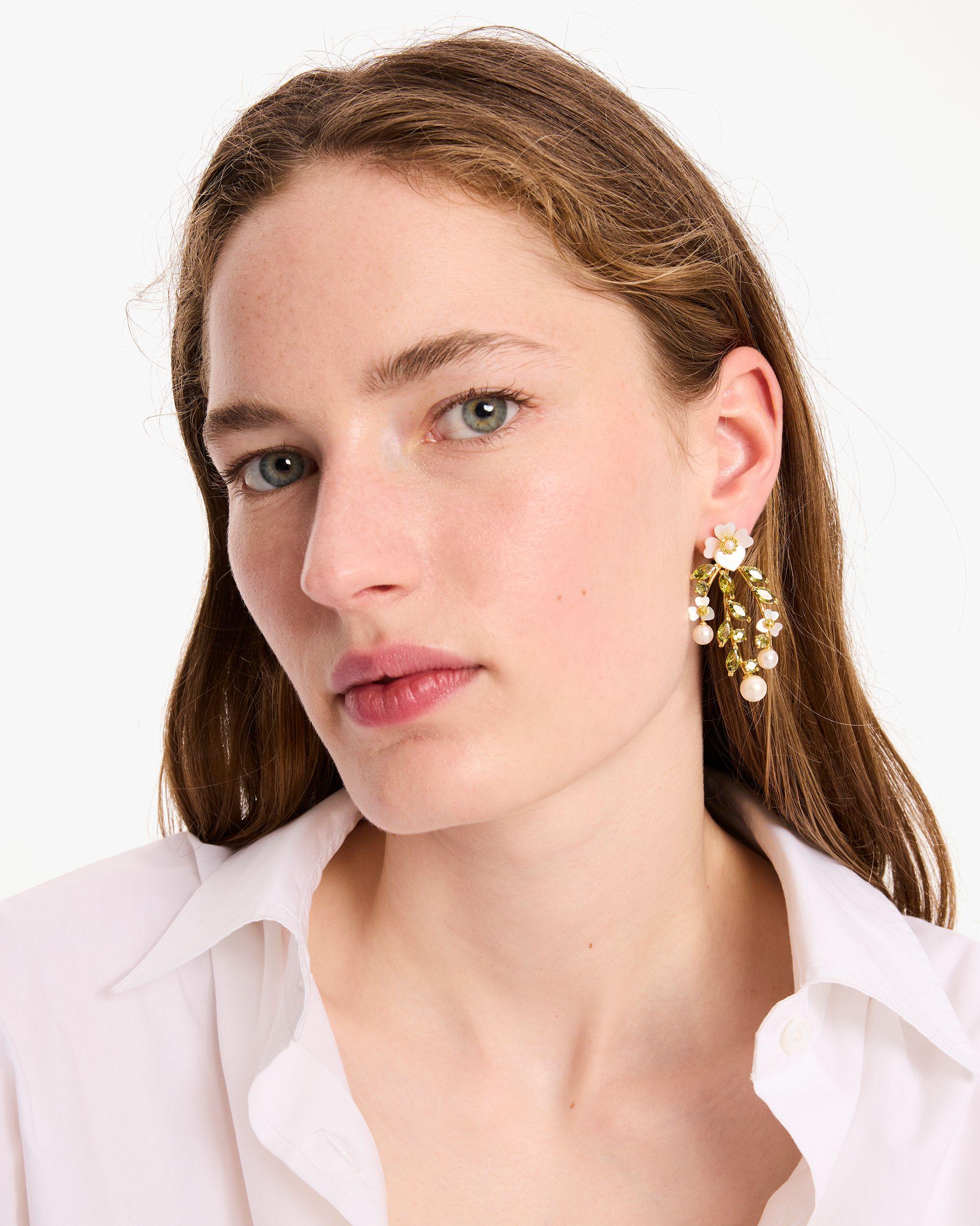 precious pansy chandelier earrings