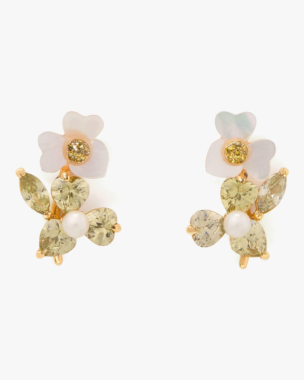 precious pansy cluster studs