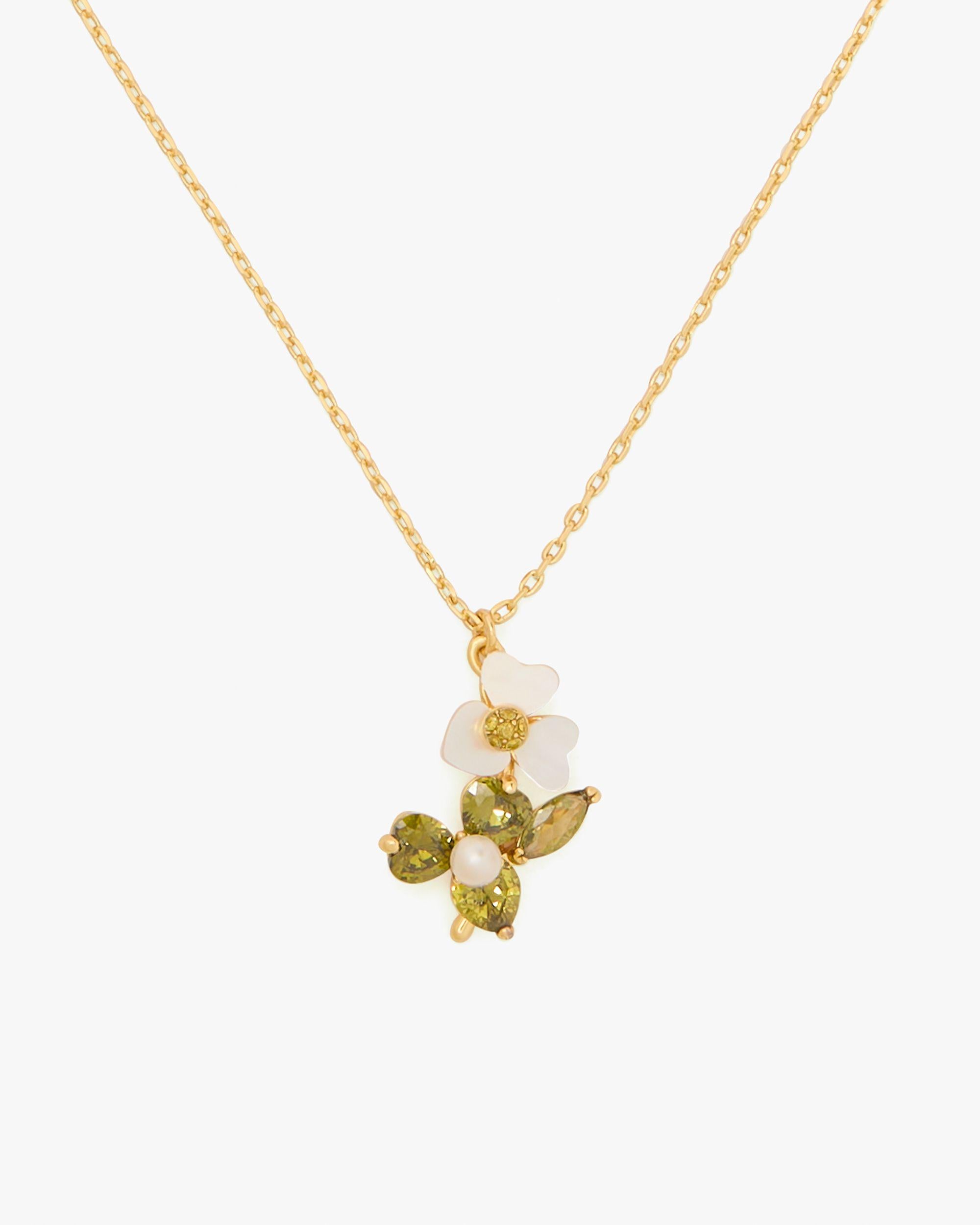 KJ351-Precious Pansy Pendant-Green