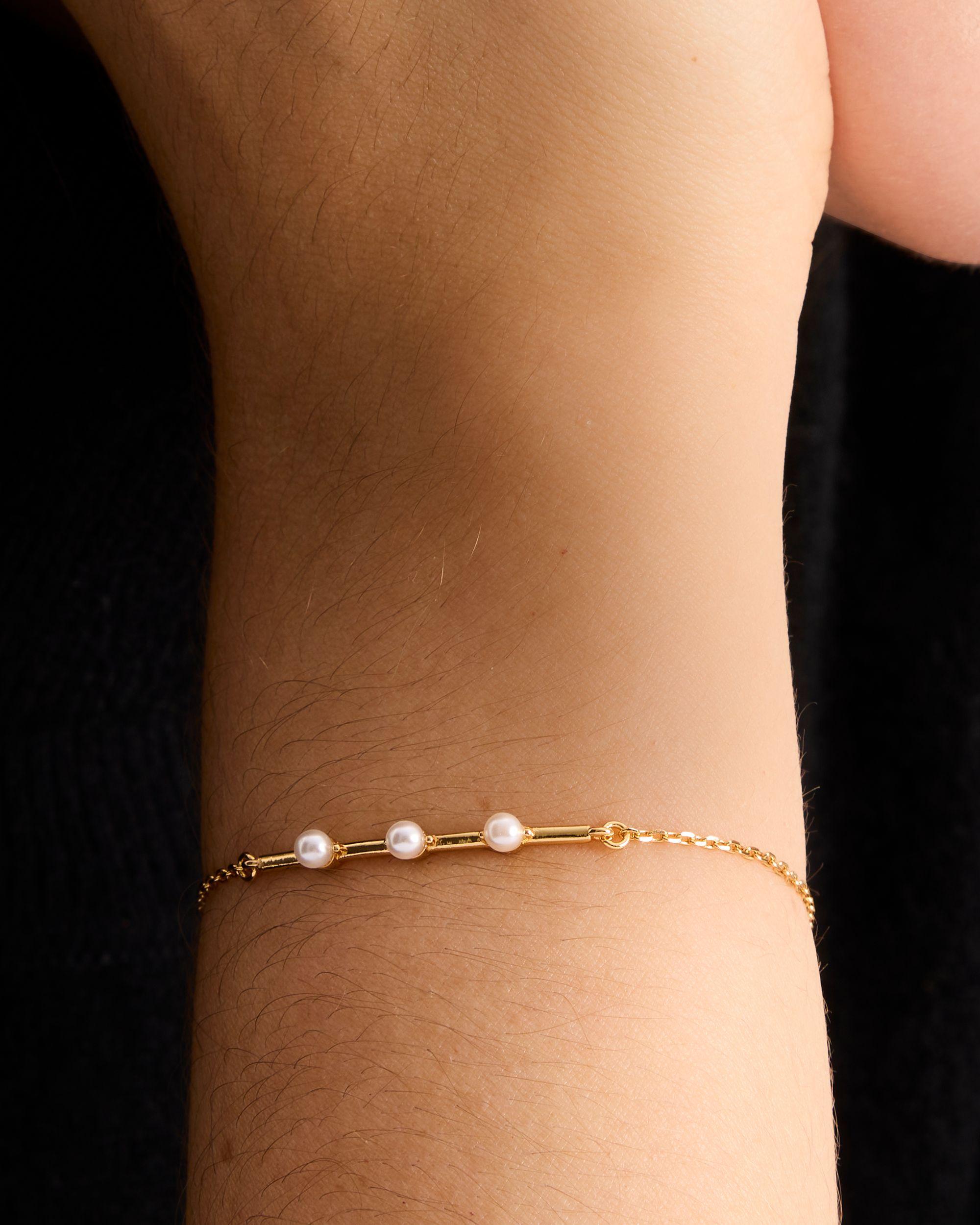 KJ400-Hint Of Shimmer Bracelet-Cream/Gold