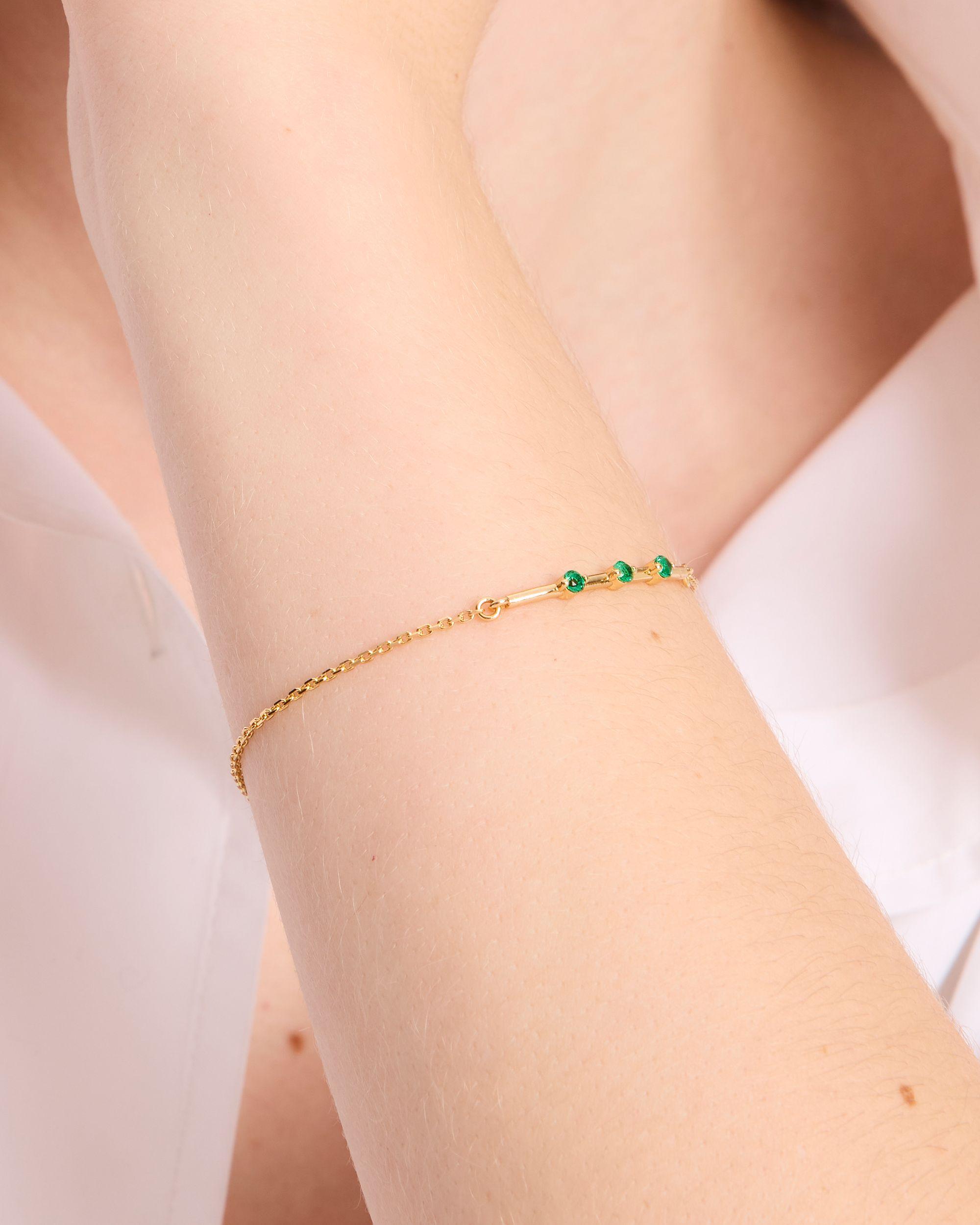 KJ401-Hint Of Shimmer Bracelet-Emerald