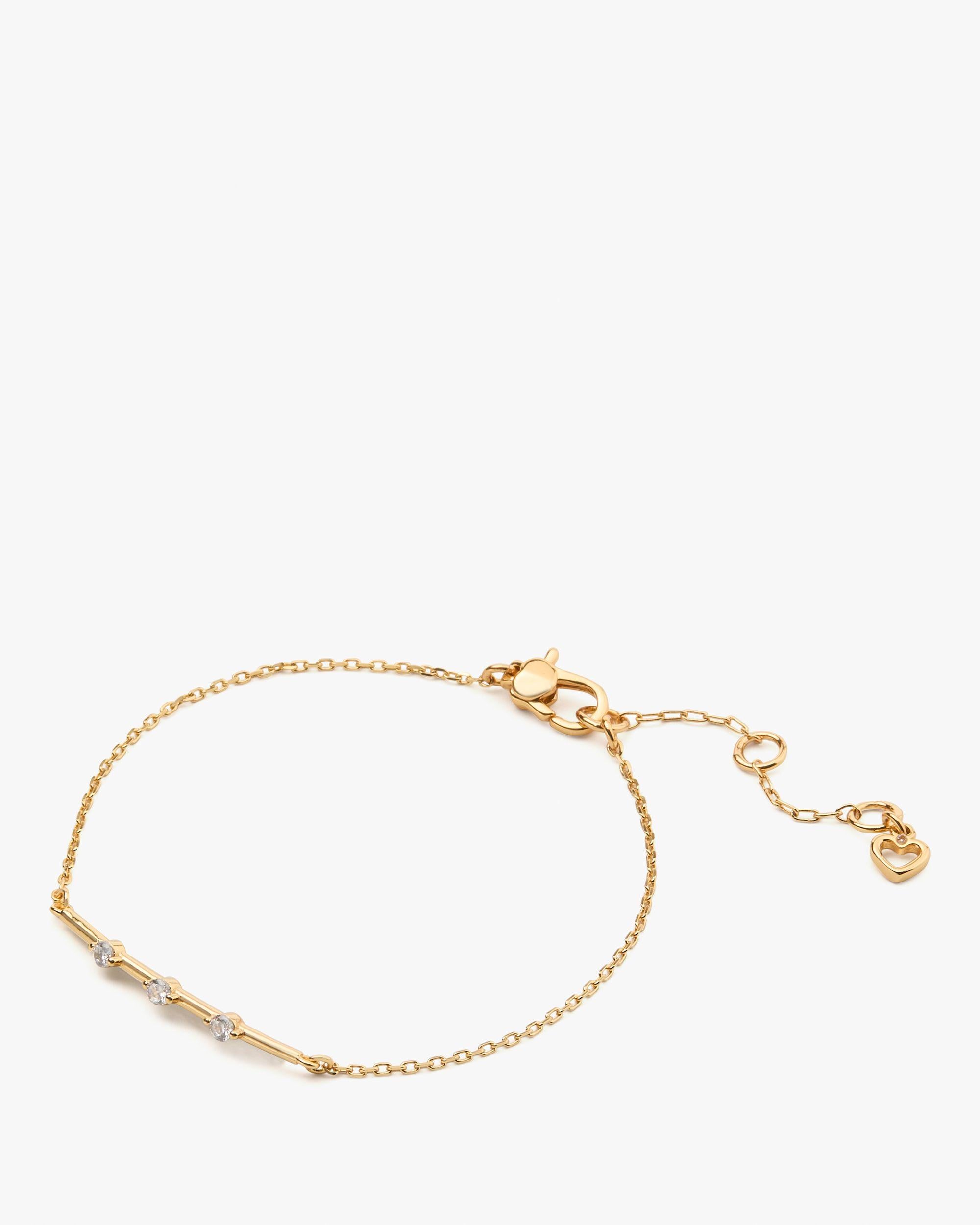 KJ404-Hint Of Shimmer Bracelet-Clear/Gold