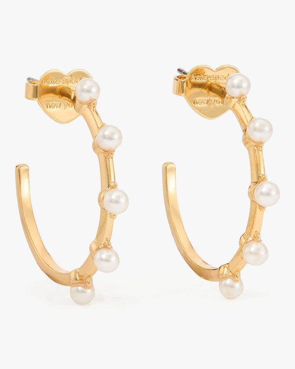 KJ405-Hint Of Shimmer Hoops-Cream/Gold