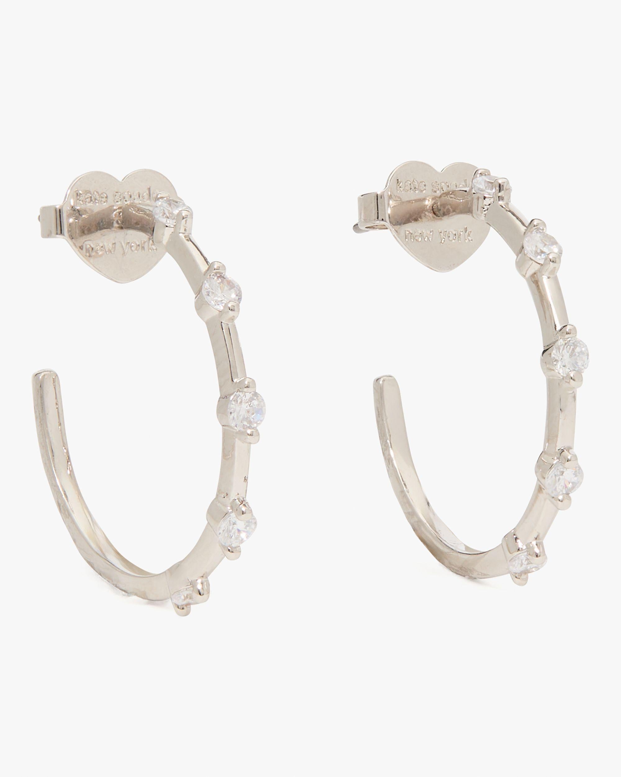 KJ408-Hint Of Shimmer Hoops-Clear/Silver