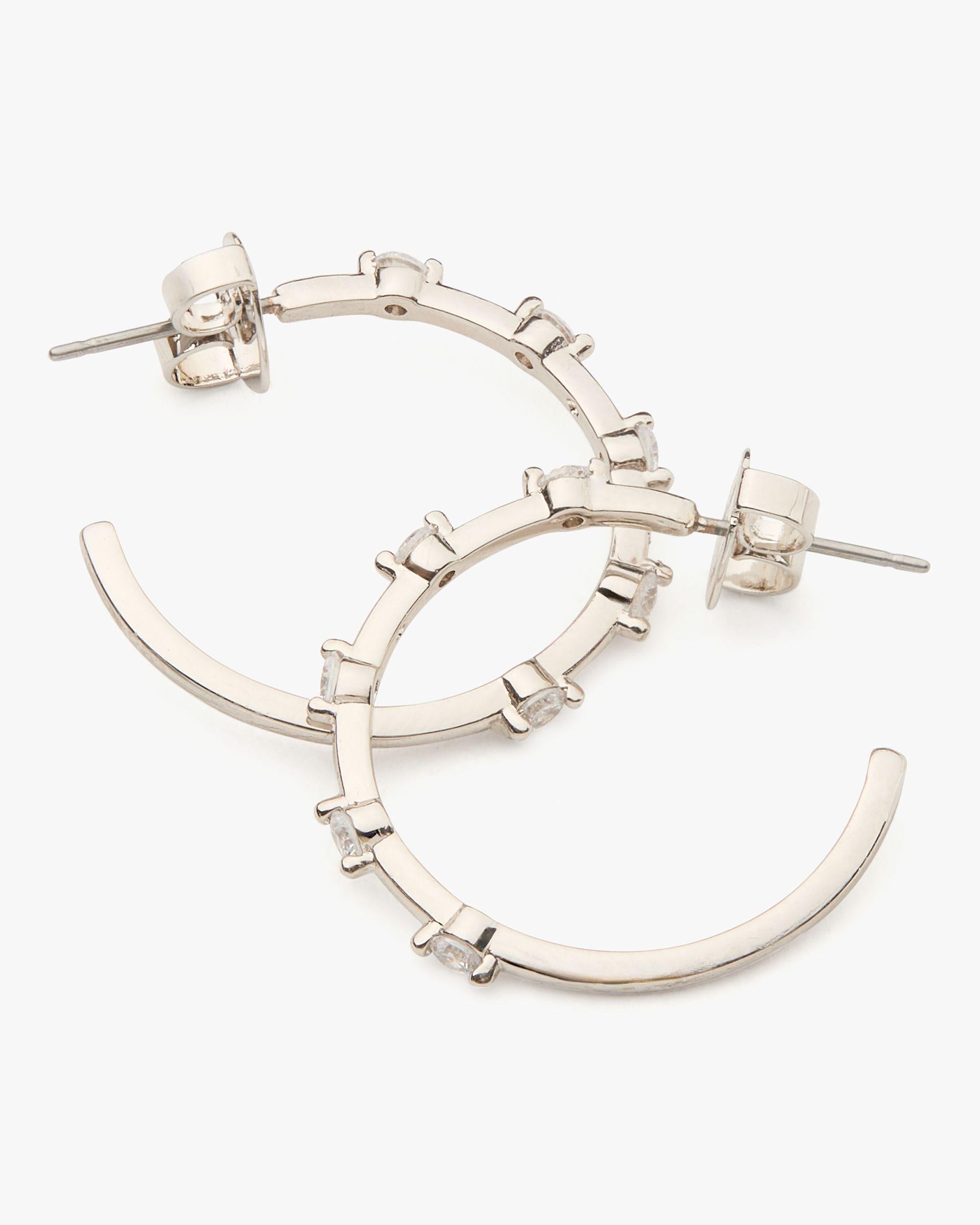 KJ408-Hint Of Shimmer Hoops-Clear/Silver