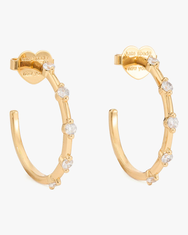 KJ409-Hint Of Shimmer Hoops-Clear/Gold