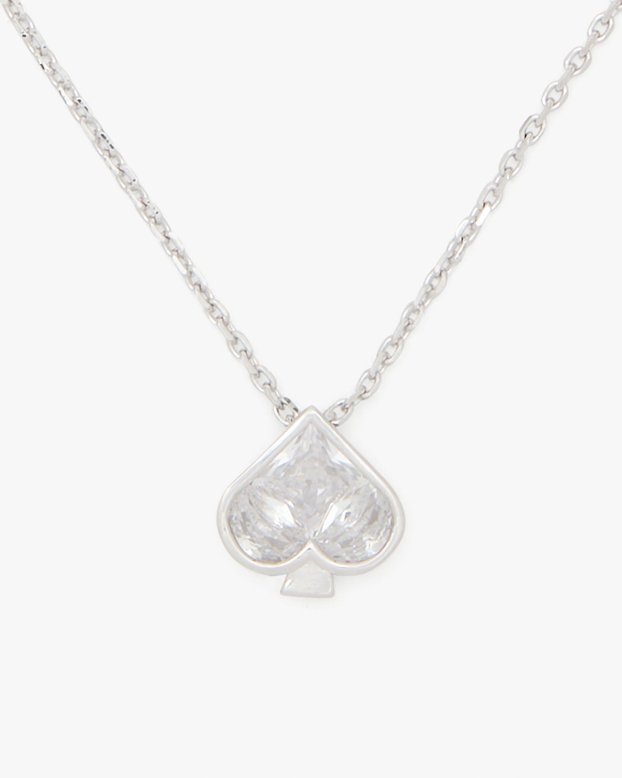 KJ660-So Spade Mini Pendant-Clear/Silver