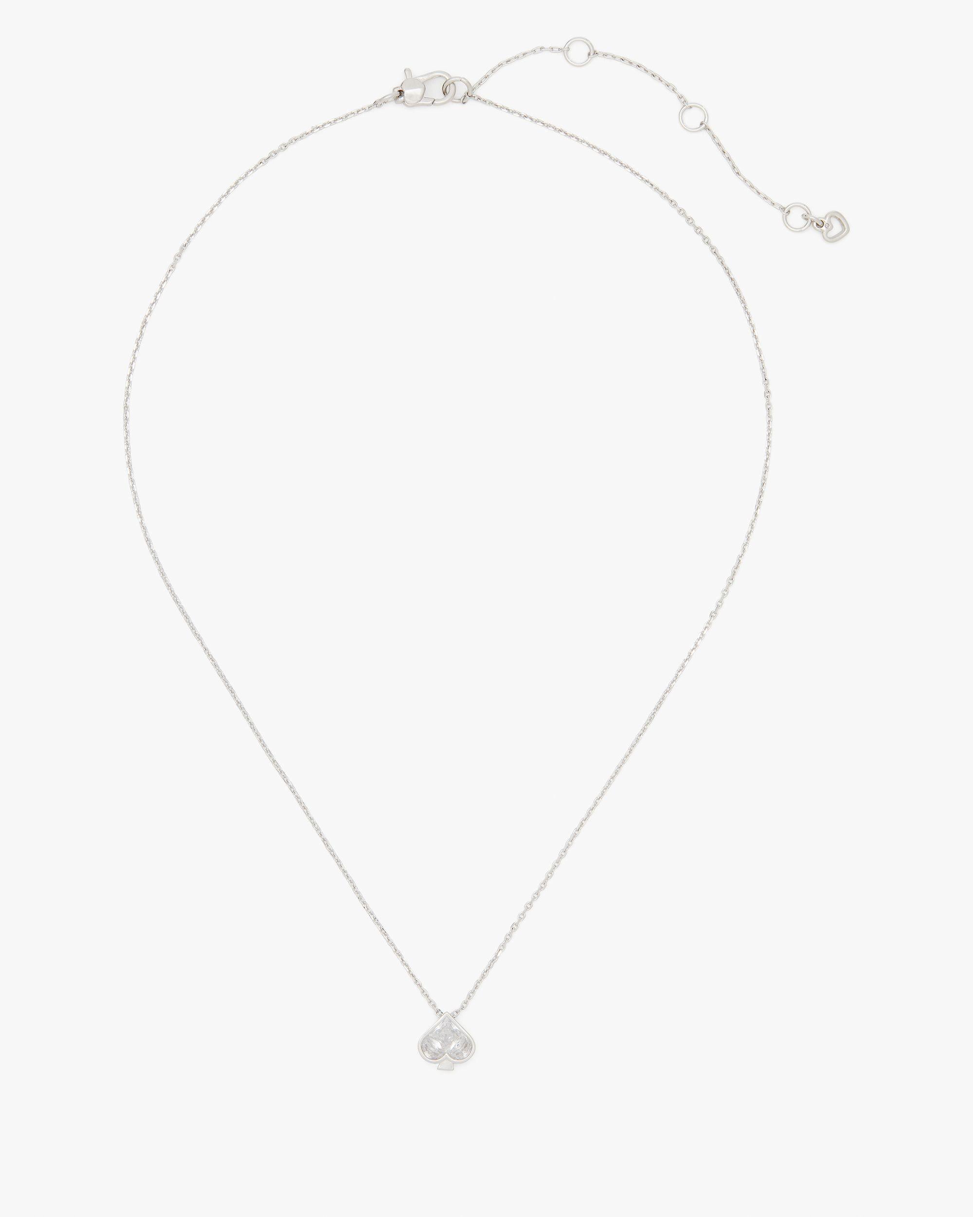 KJ660-So Spade Mini Pendant-Clear/Silver