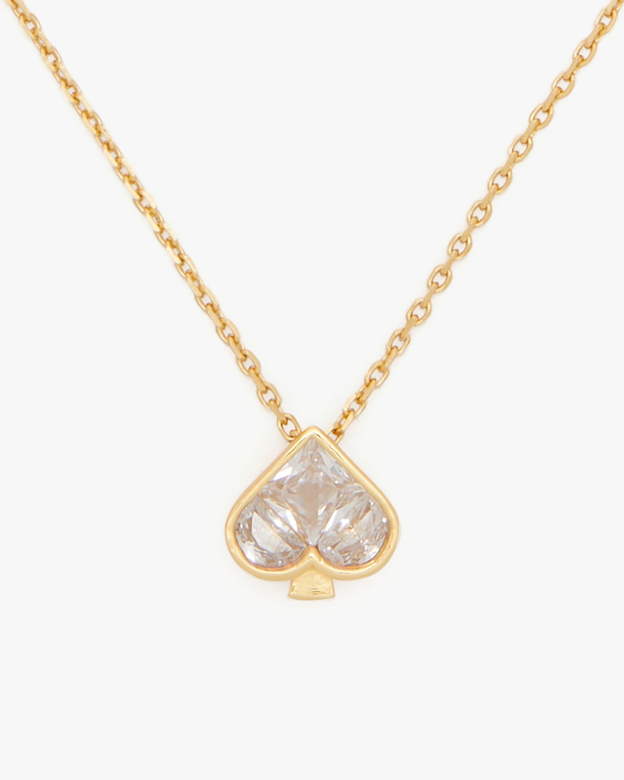 KJ661-So Spade Mini Pendant-Clear/Gold