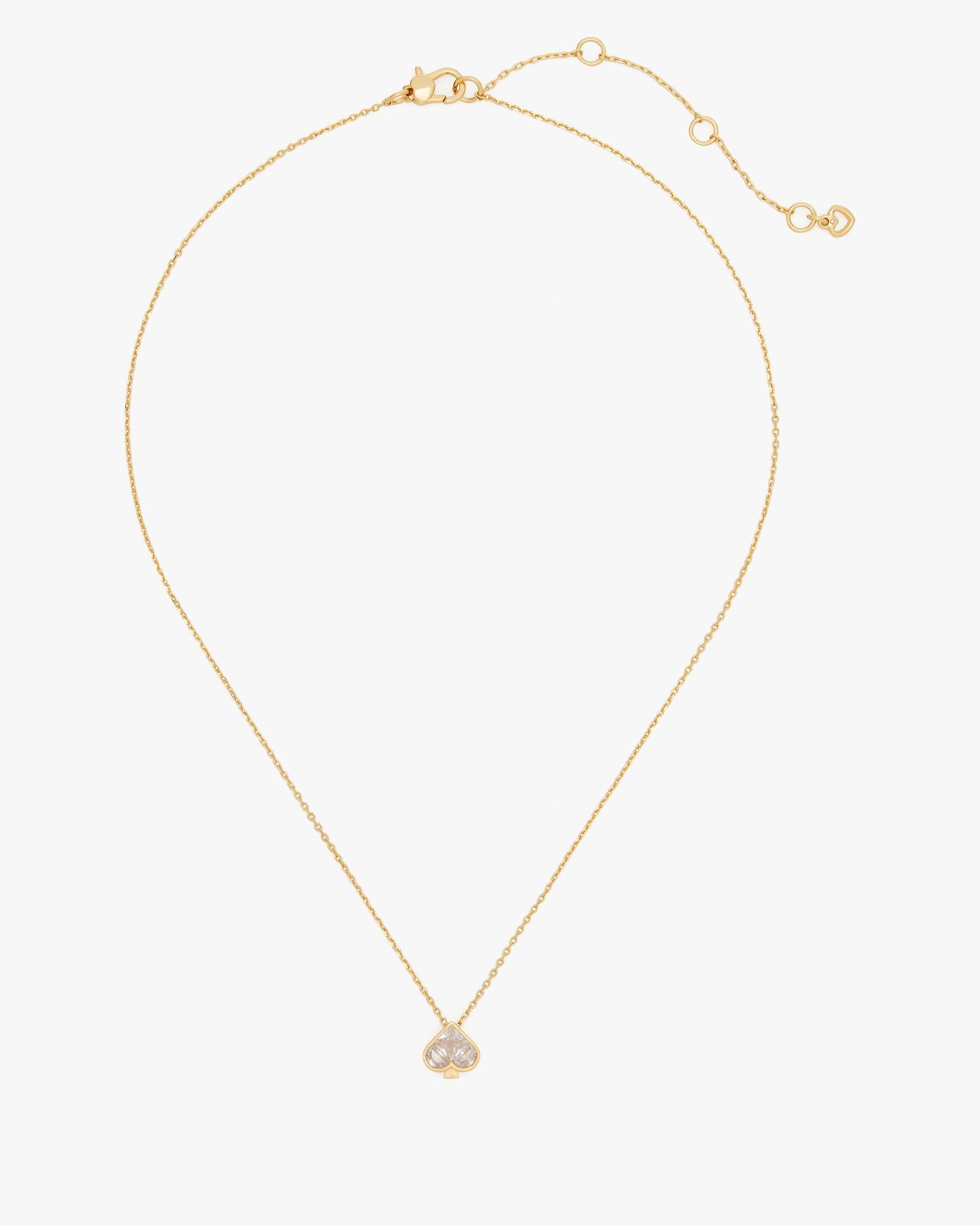 KJ661-So Spade Mini Pendant-Clear/Gold