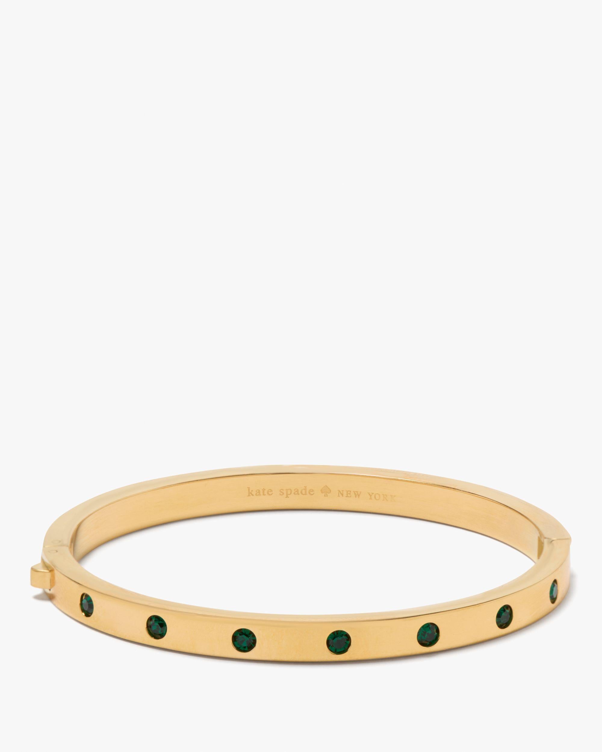 KJ672-Set In Stone Hinged Bangle-Emerald