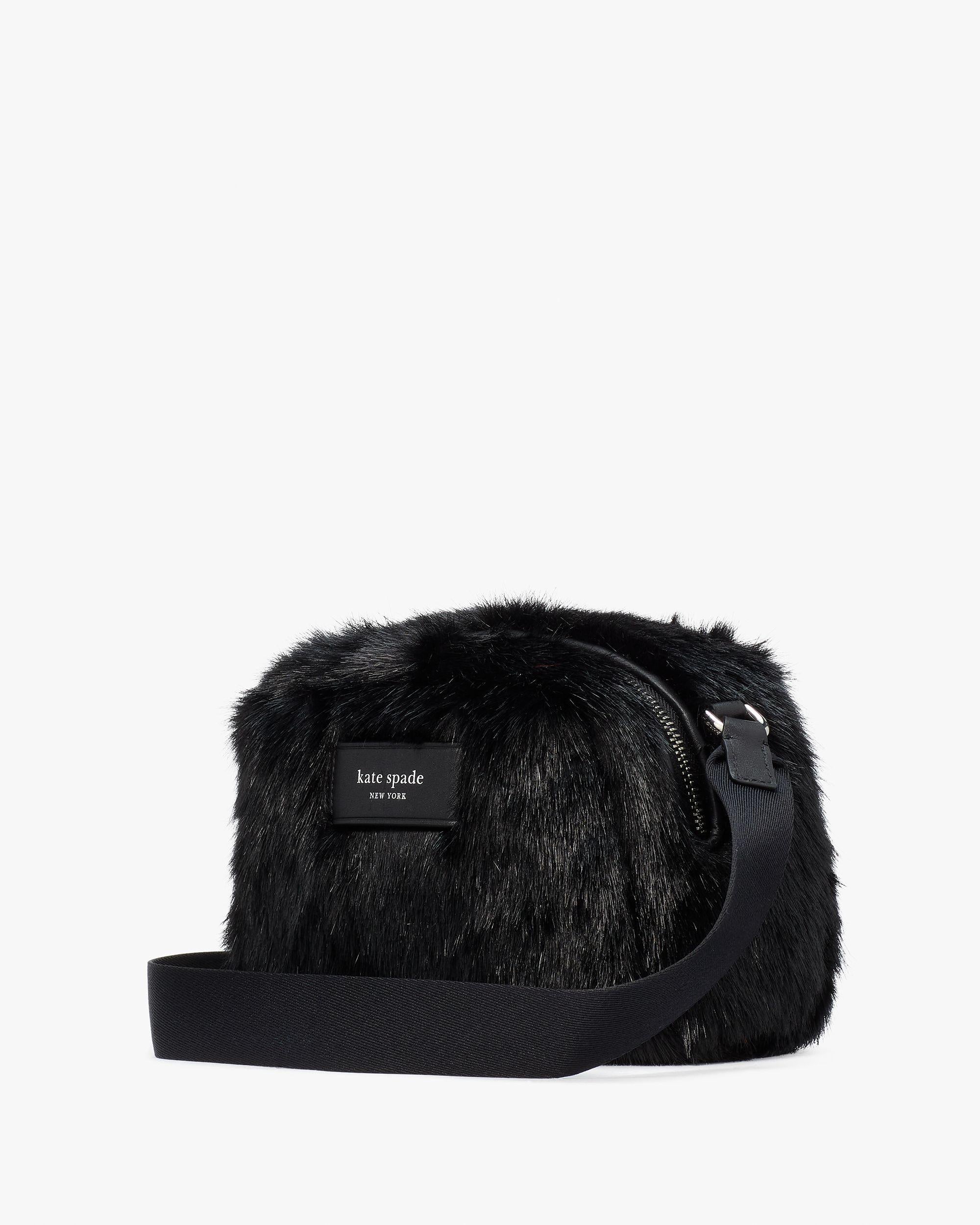 puffed faux fur crossbody