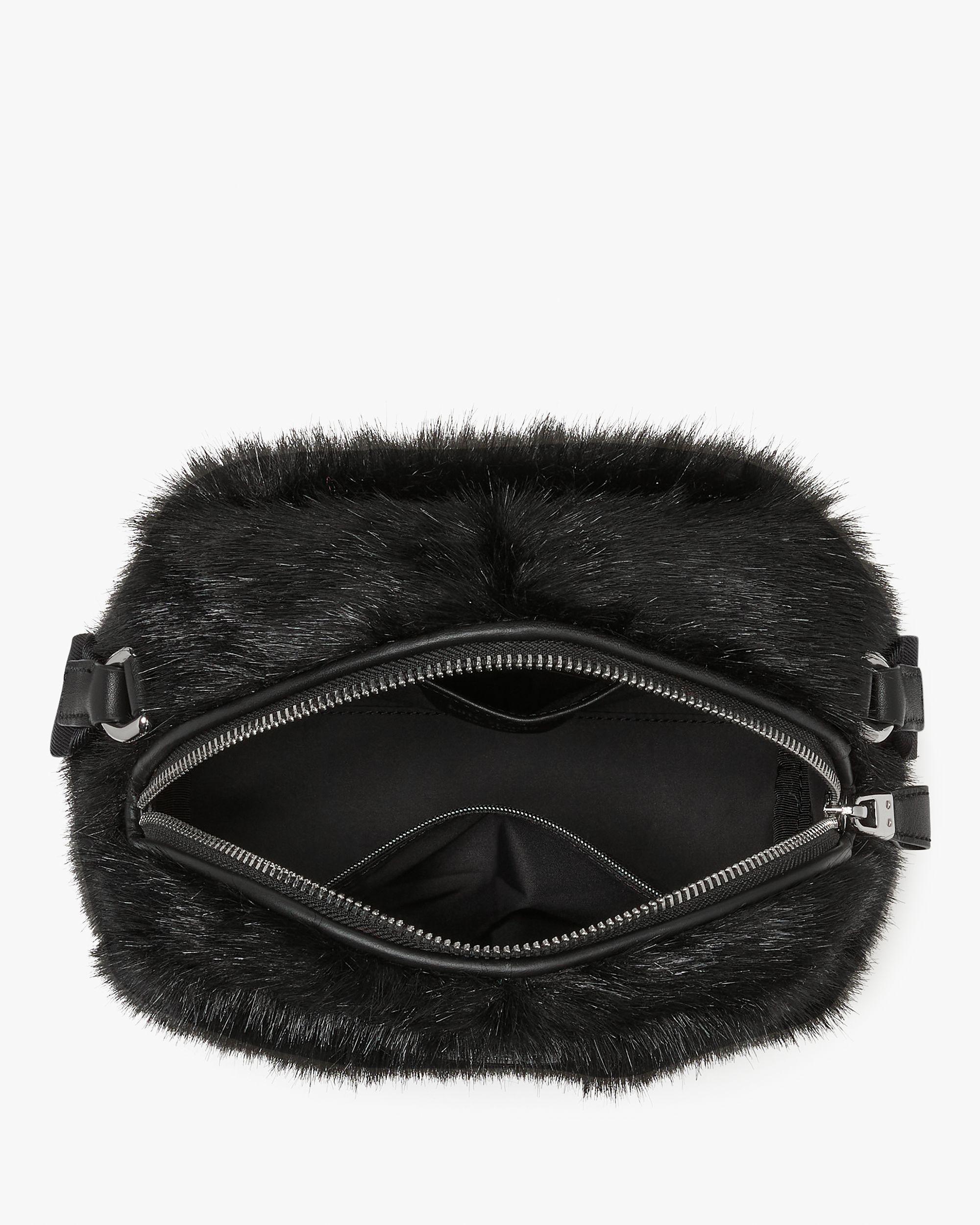 puffed faux fur crossbody