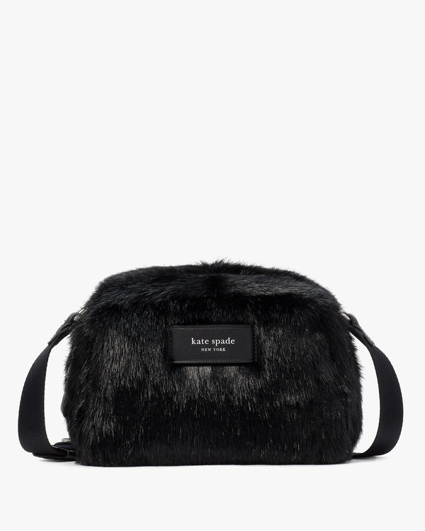 puffed faux fur crossbody