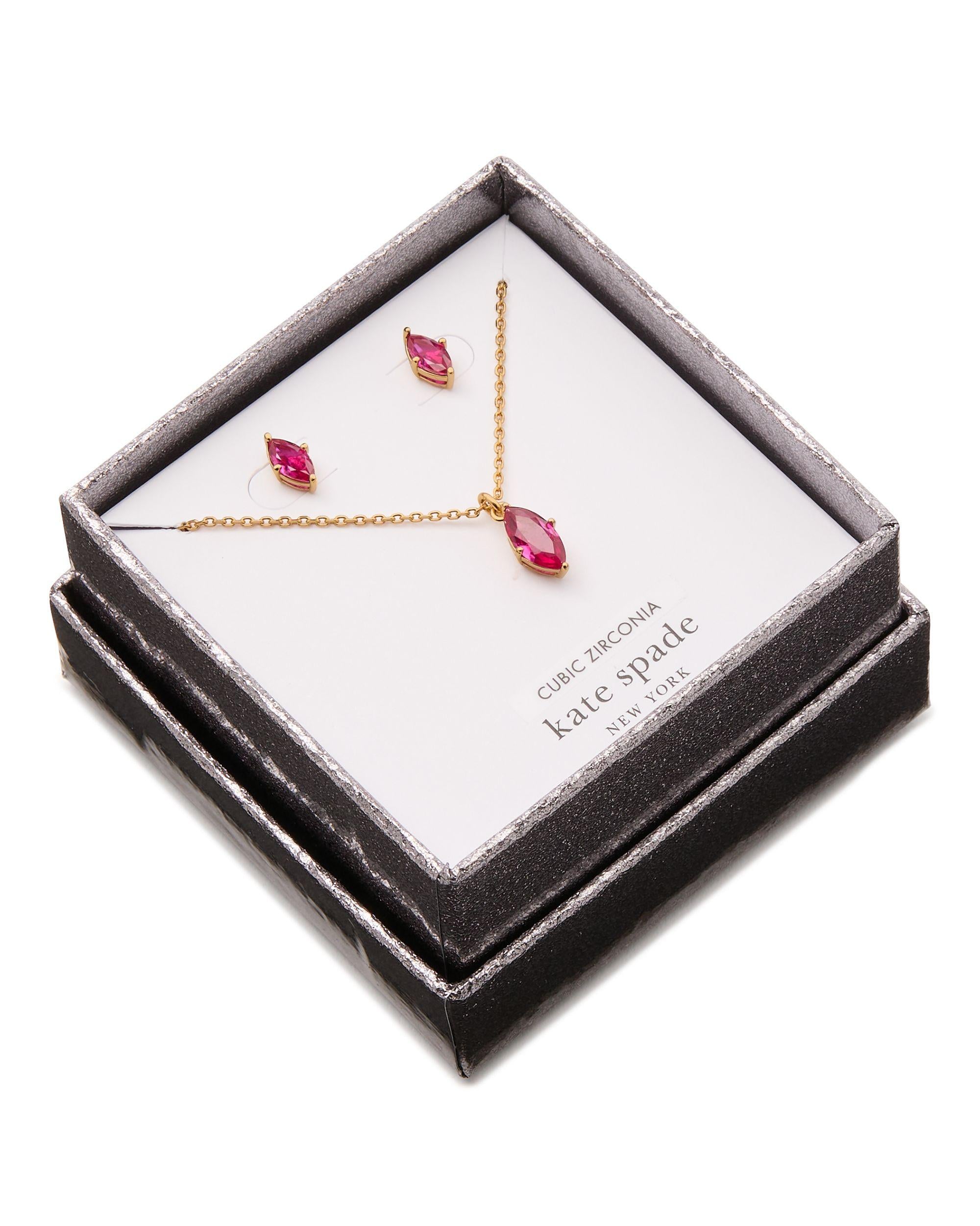 KJ843-Set Boxed-Ruby/Gold