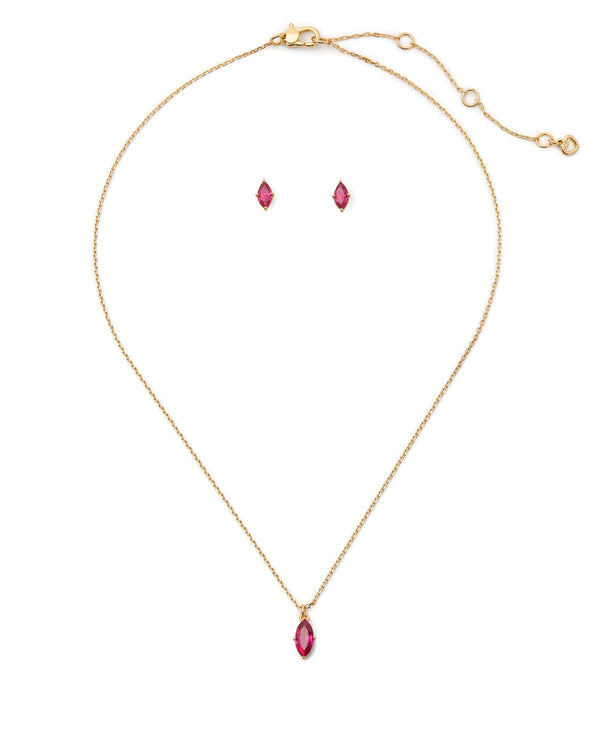 KJ843-Set Boxed-Ruby/Gold