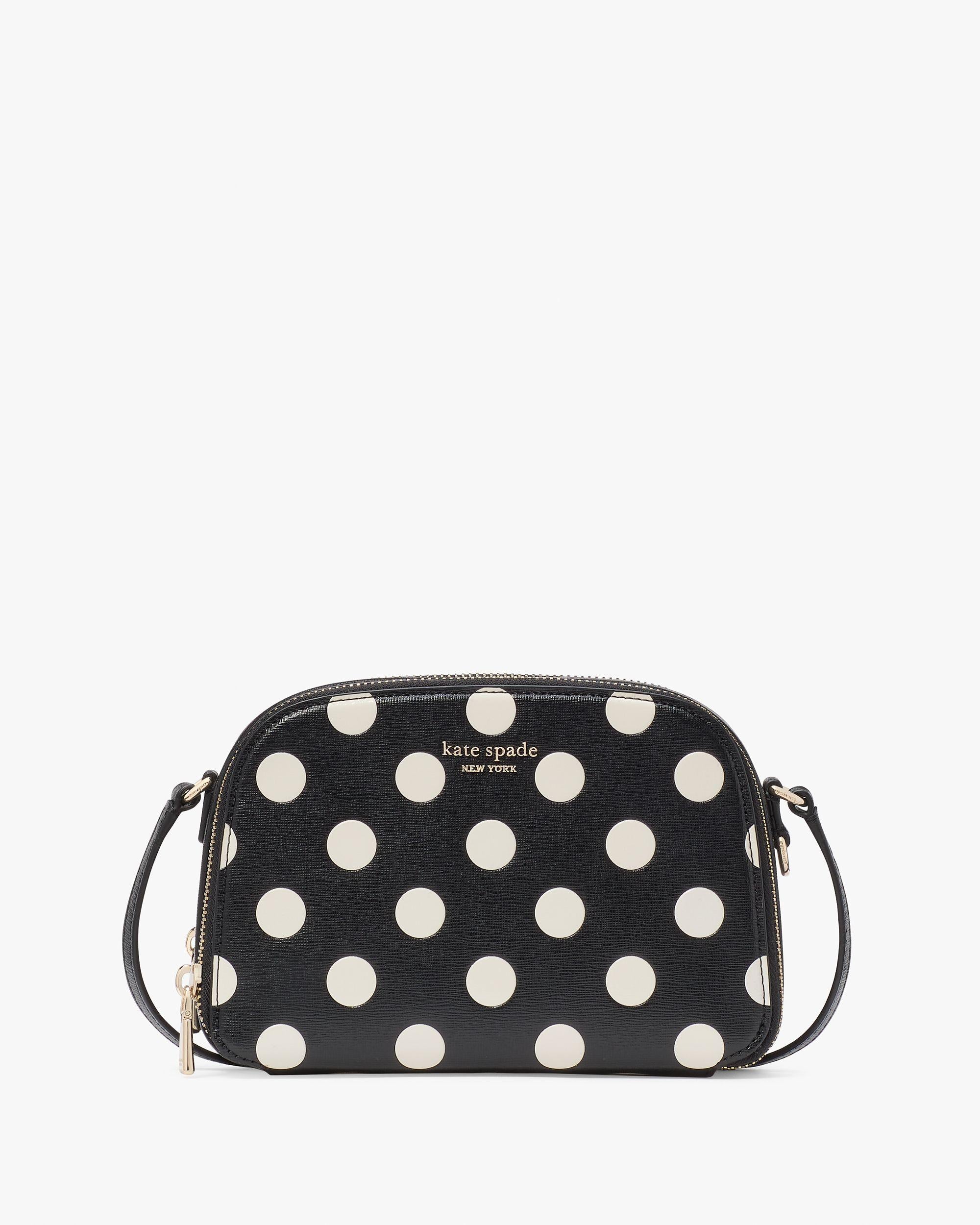 KJ891-Devin Breezy Dot Double Zip Dome Crossbody-Black Multi